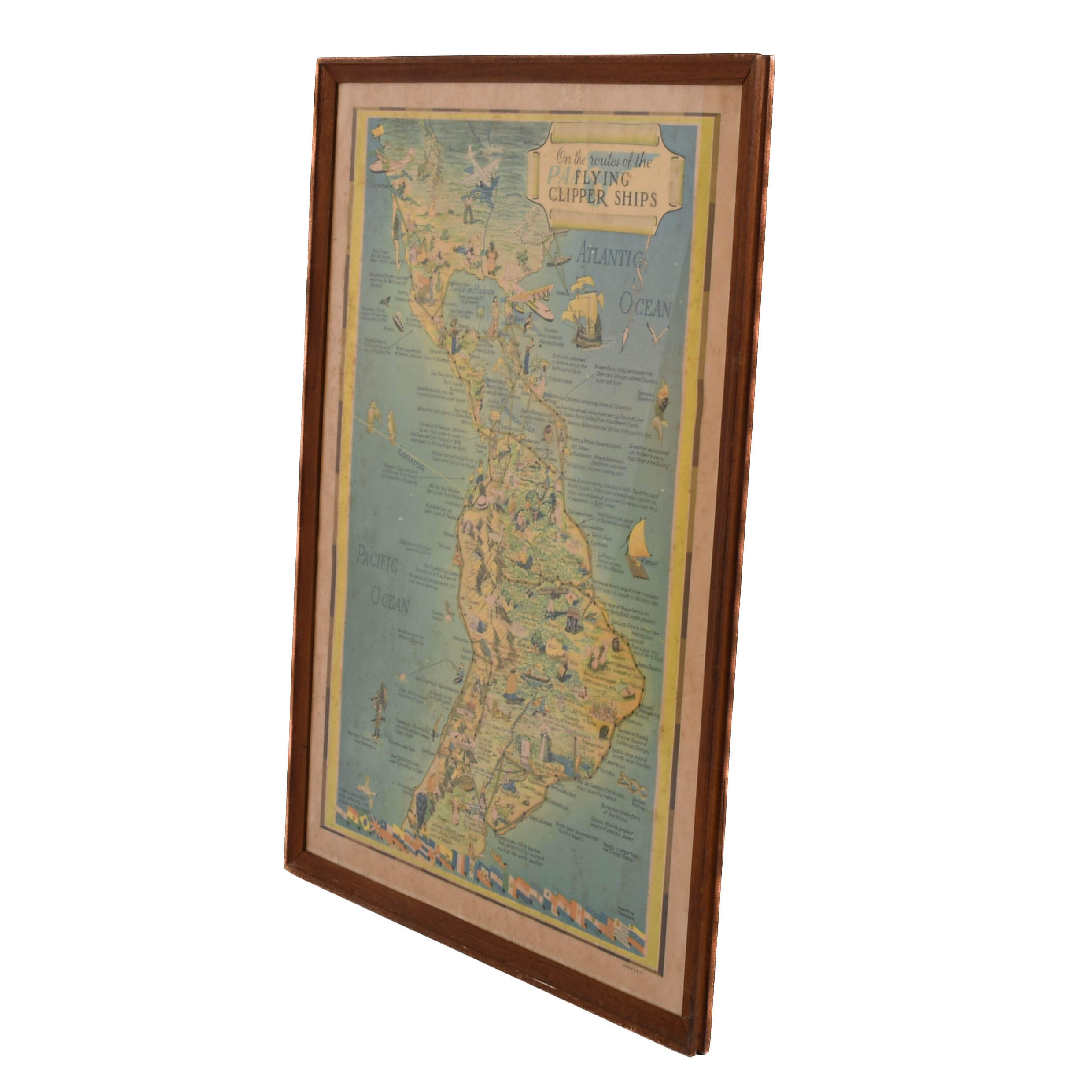 Kennith Thompson Lithograph "On the Routes of the Flying Clipper Ships"-4