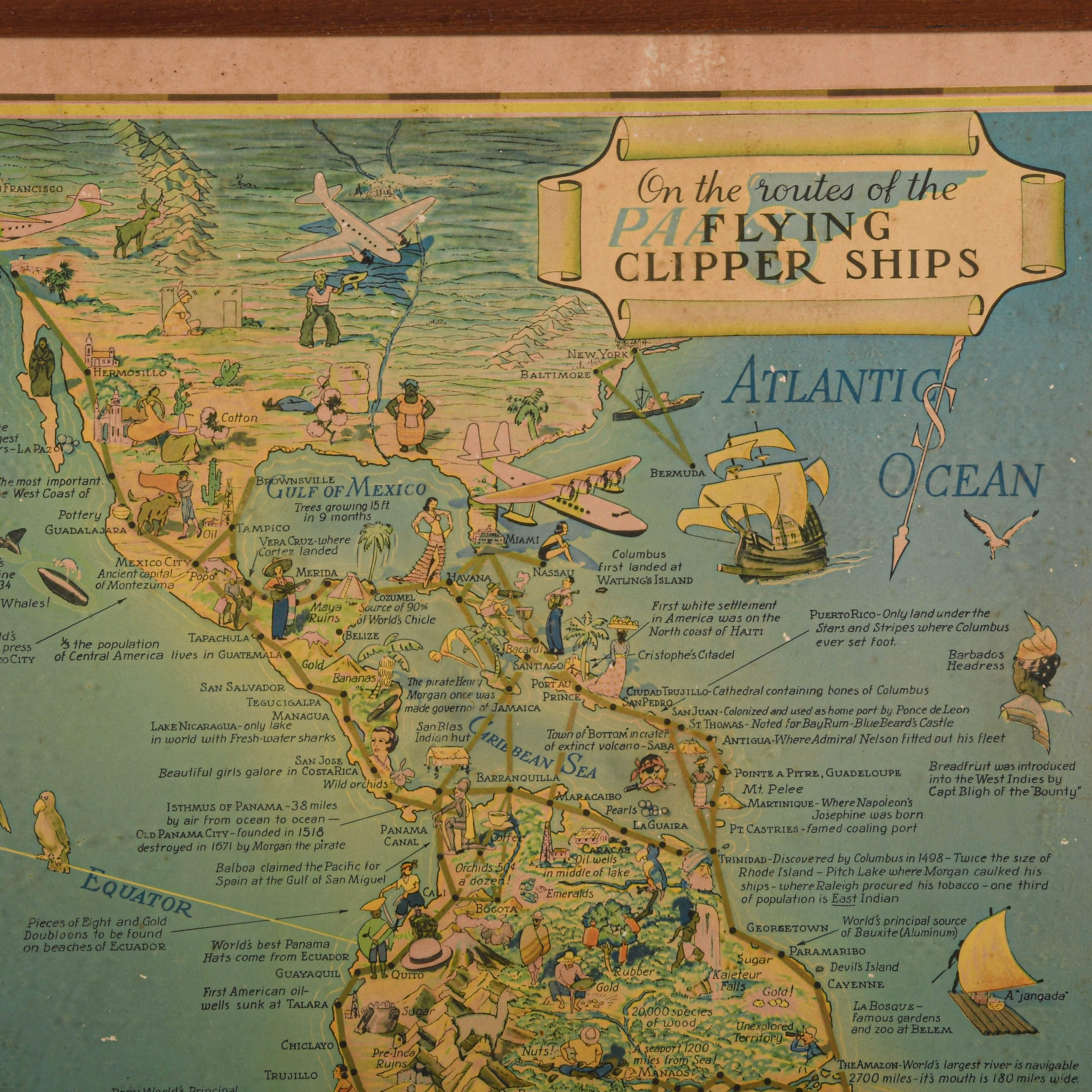Kennith Thompson Lithograph "On the Routes of the Flying Clipper Ships"-2