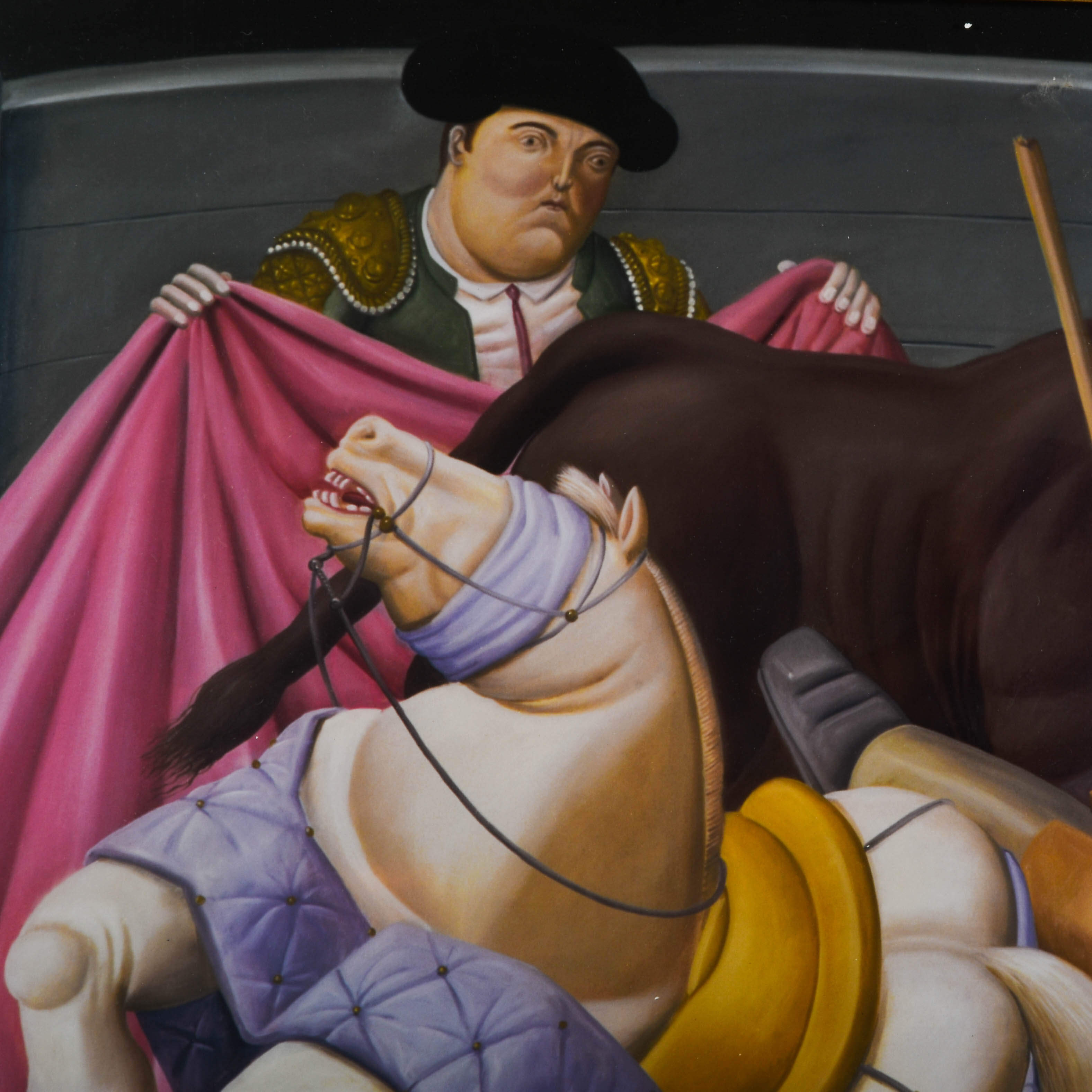 Print of El Quite by Fernando Botero in Gold Frame-4