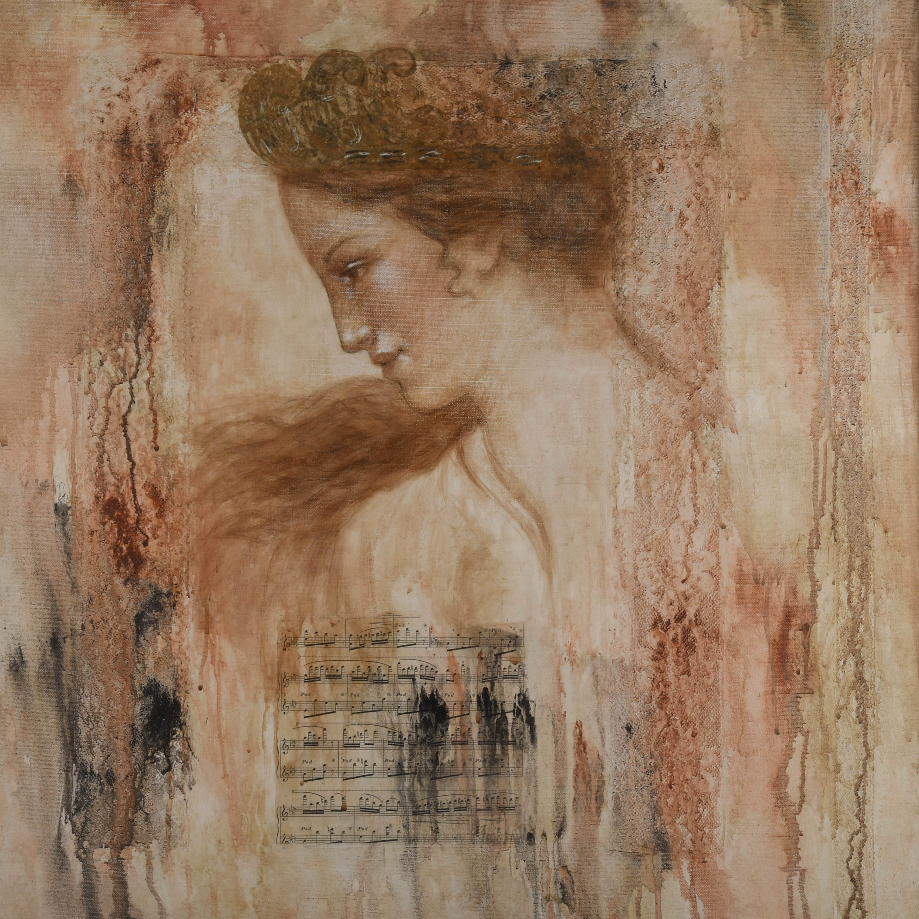 Framed Signed François Fressinier Mixed Media Painting-2
