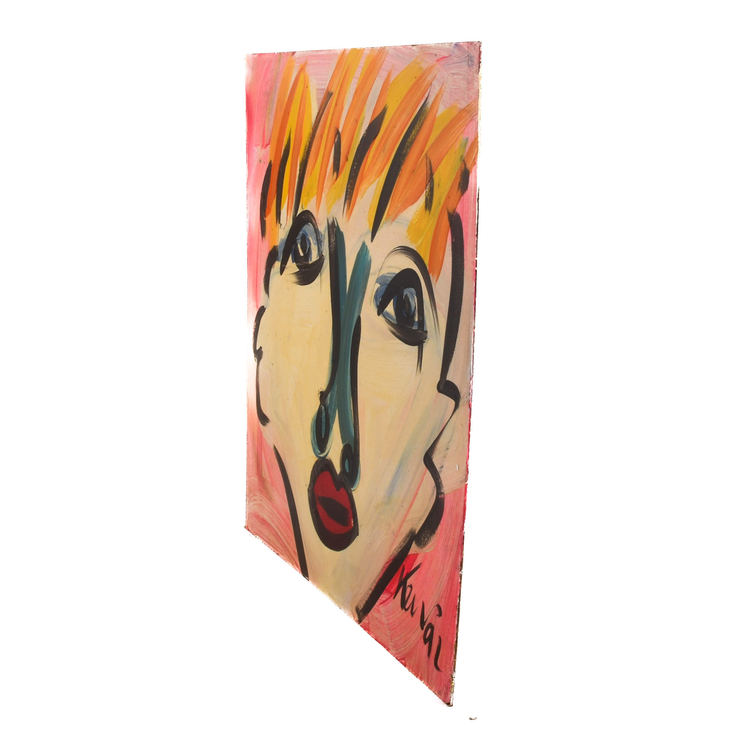 Signed Peter Keil "Mix Media Portrait 1977"-5
