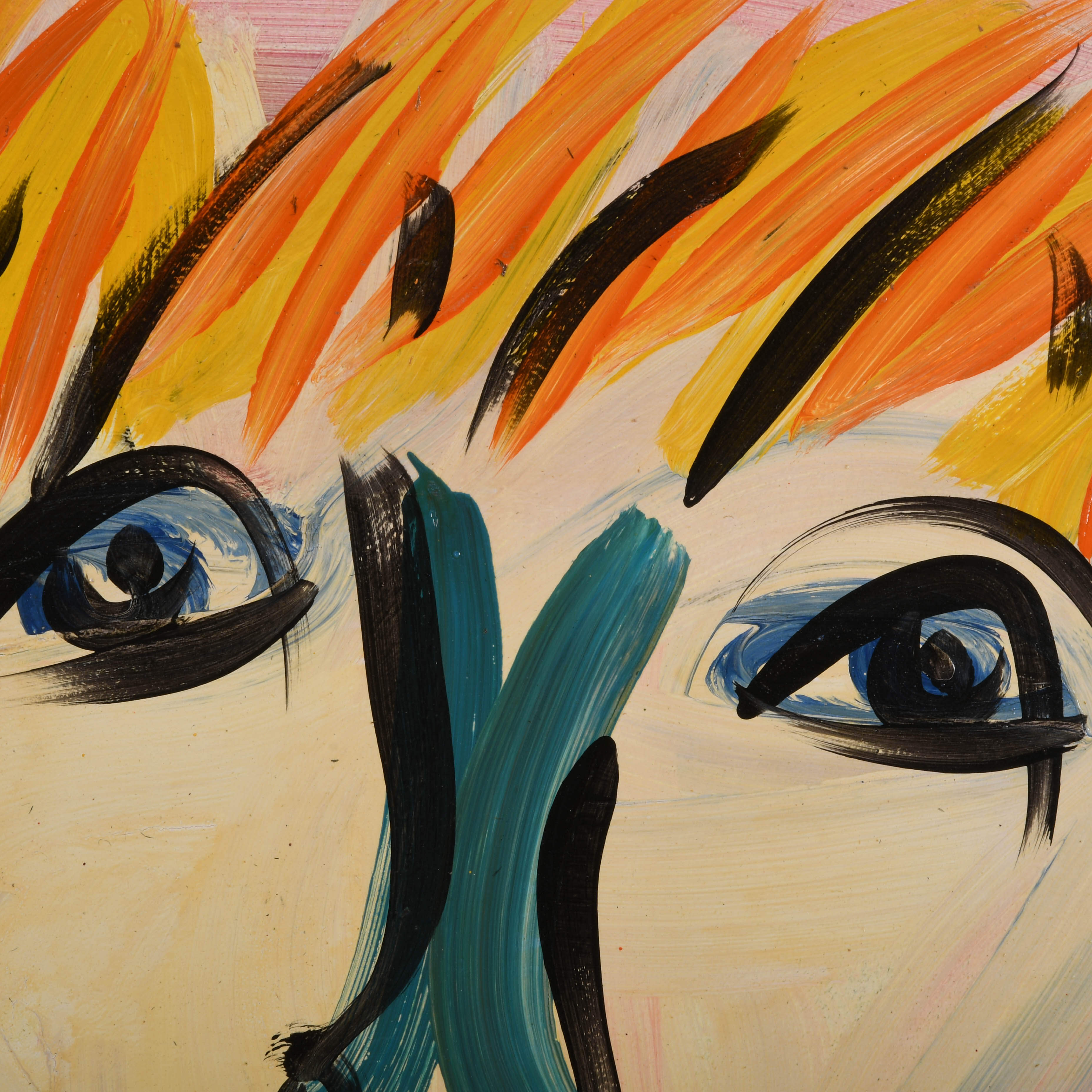 Signed Peter Keil "Mix Media Portrait 1977"-3
