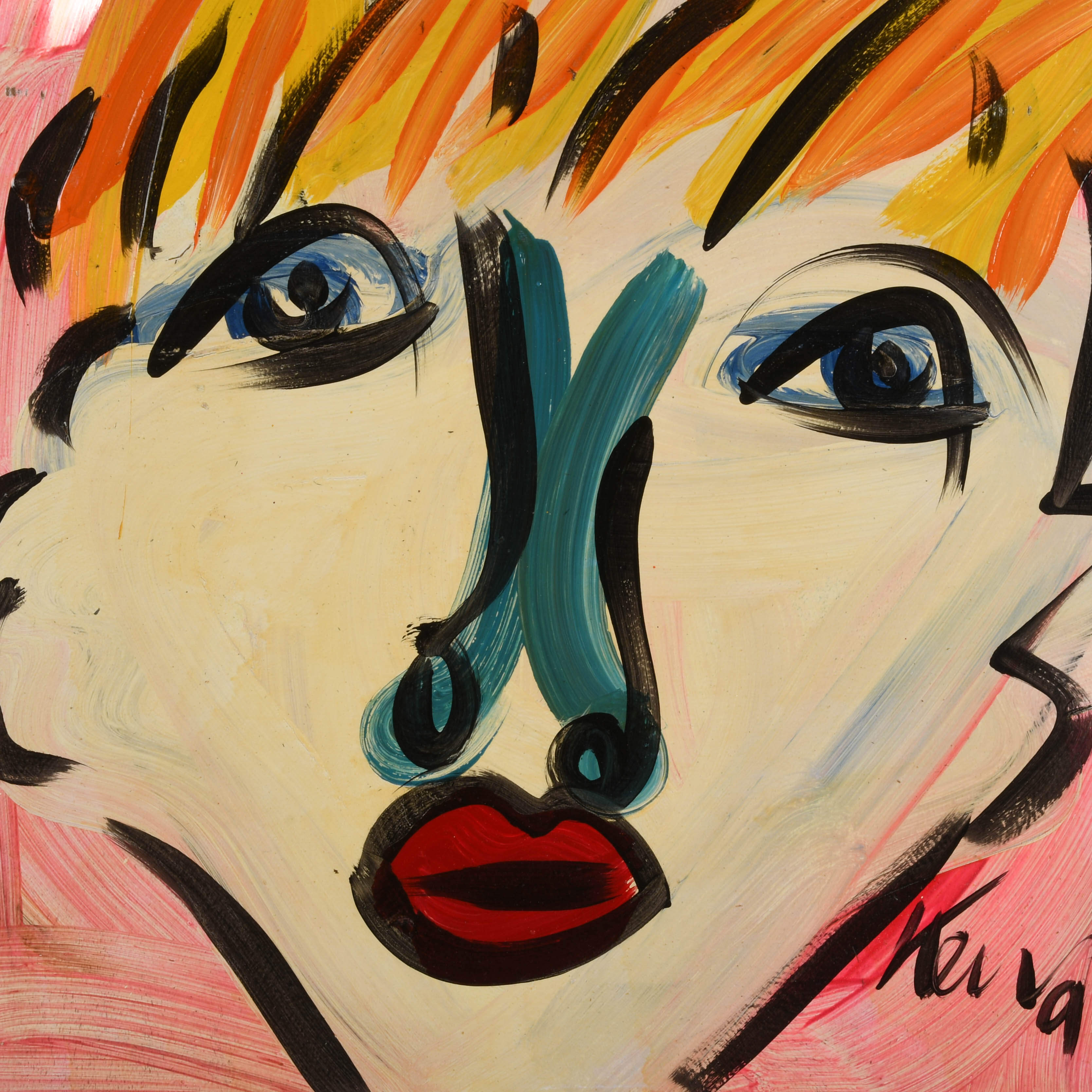 Signed Peter Keil "Mix Media Portrait 1977"-2