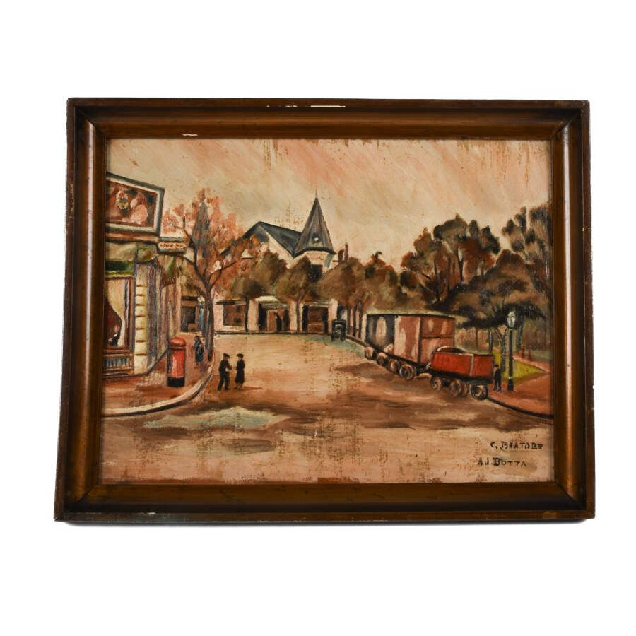 Framed Signed AJ Botta Oil on Board Landscape-1