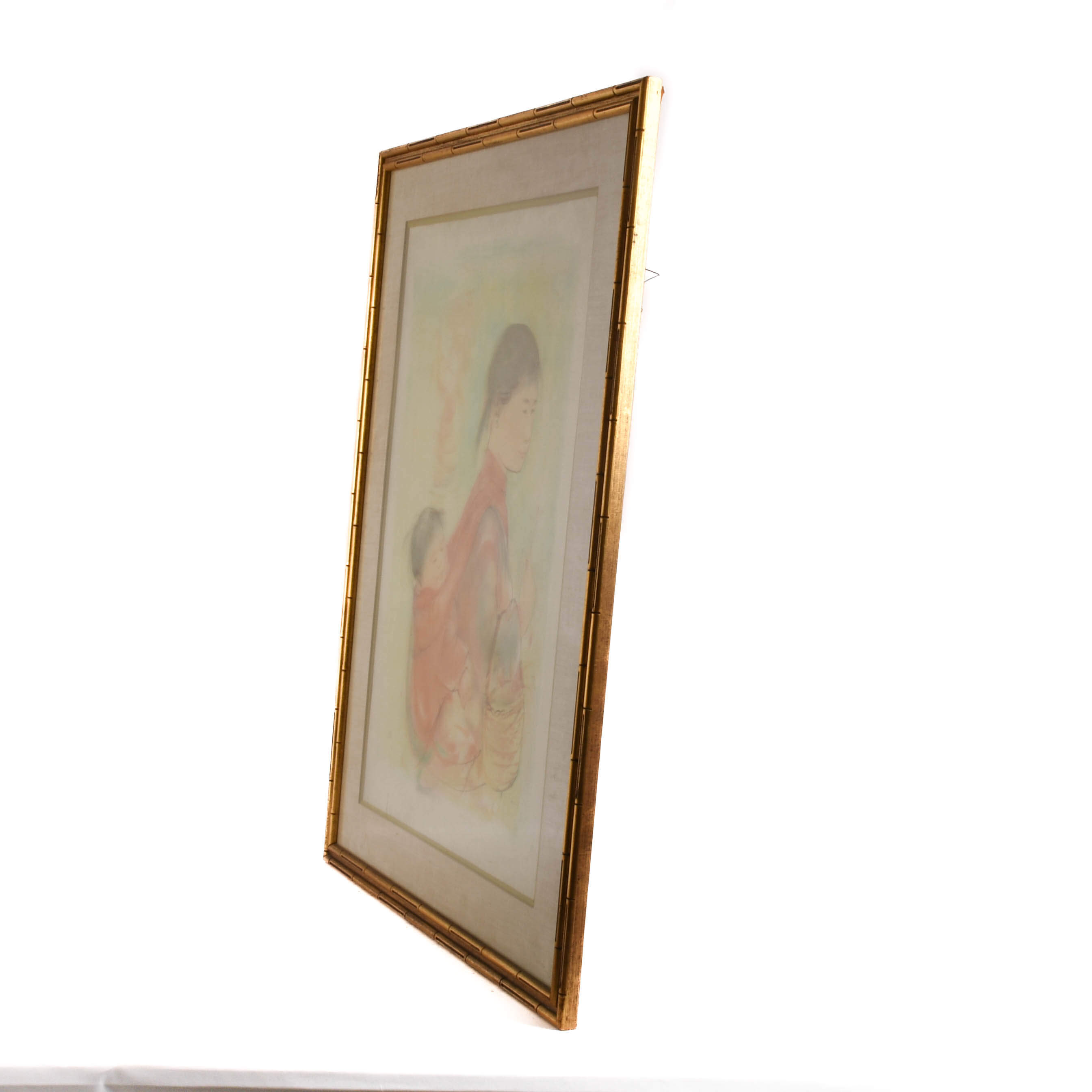 Framed Signed Edna Hibel "Japanese Family" Lithograph Limited-Edition-4