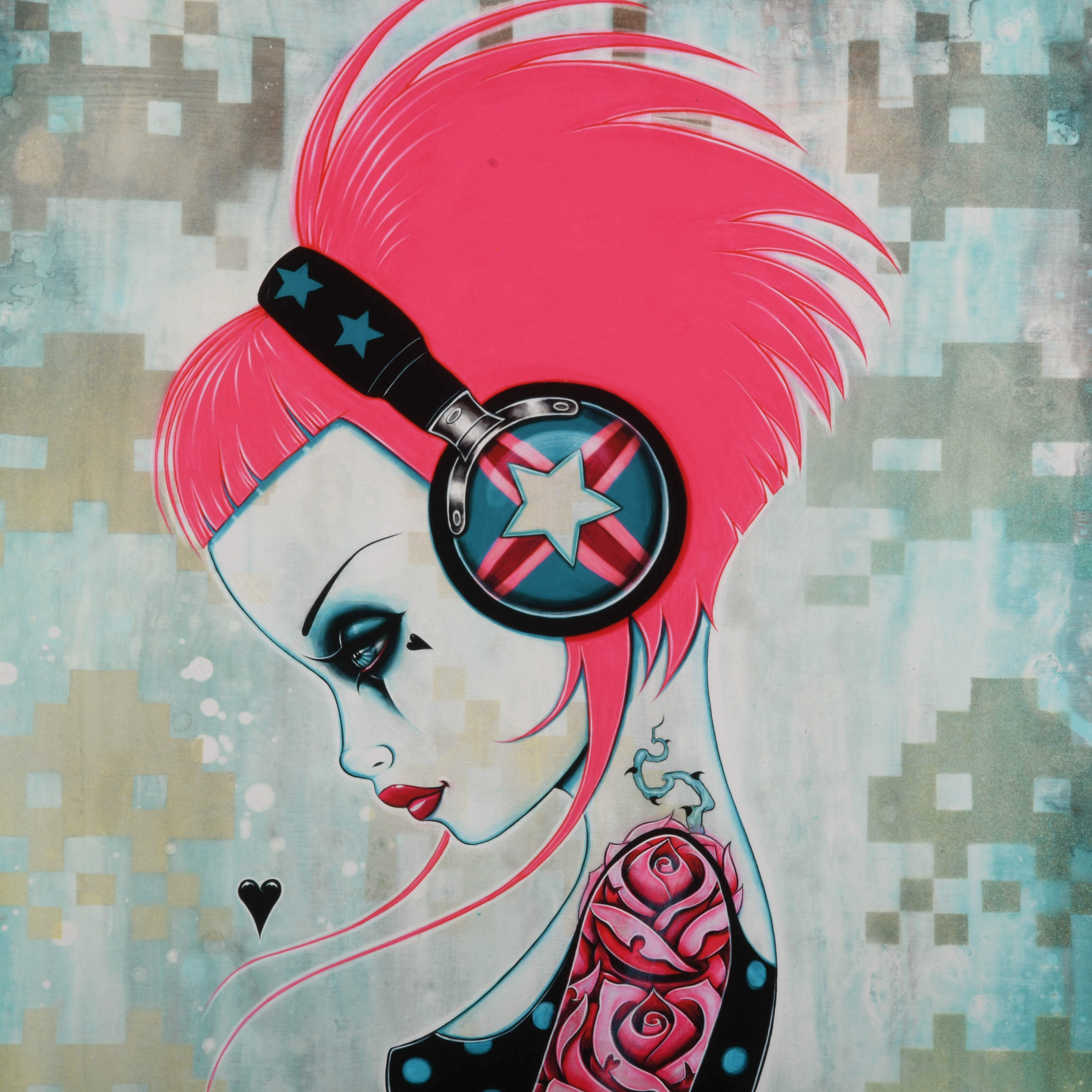 Framed Signed Daft Pink Lithograph by Caia Koopman-3