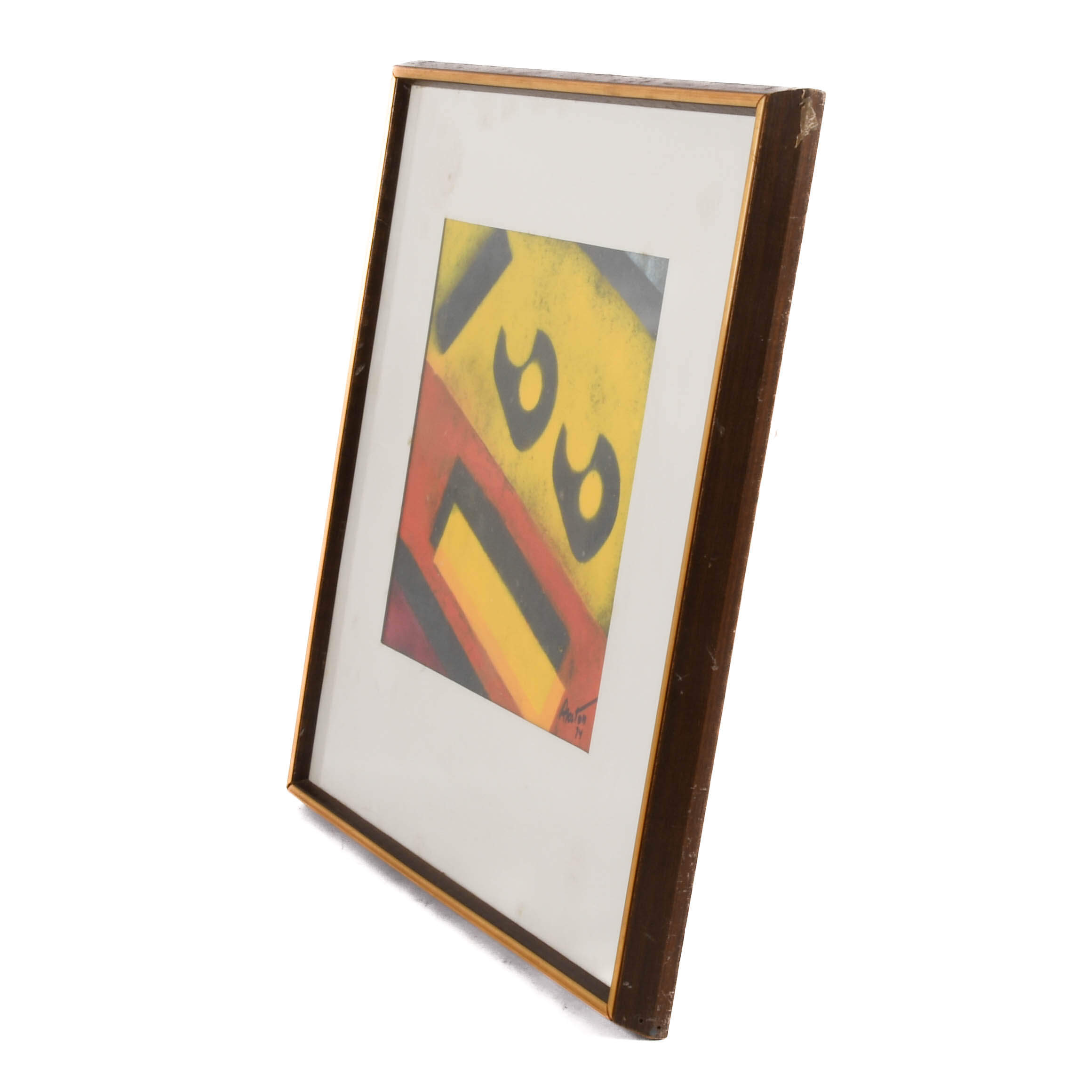 Framed Signed James Akston Mixed Media Painting-4