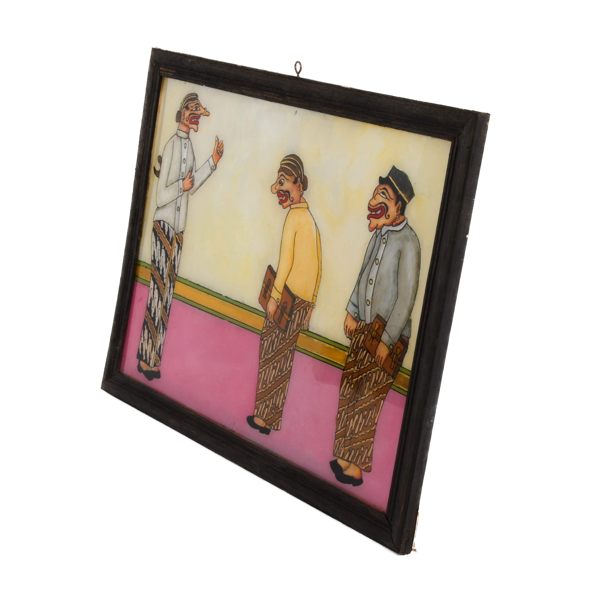 Framed Punakawan Reverse Glass Painting At The Meeting Hall-4