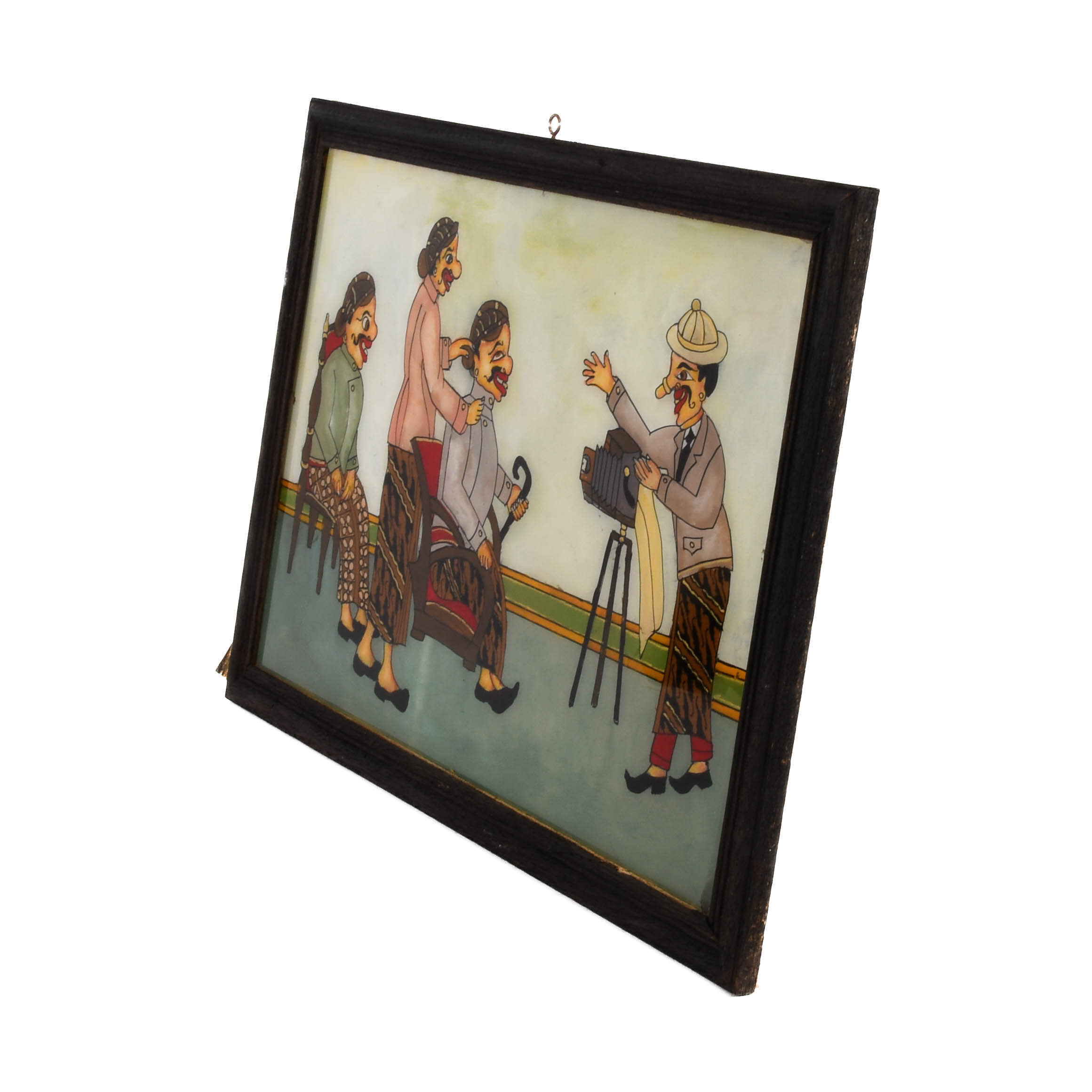 Framed Punakawan Reverse Glass Painting Say Cheese!-4