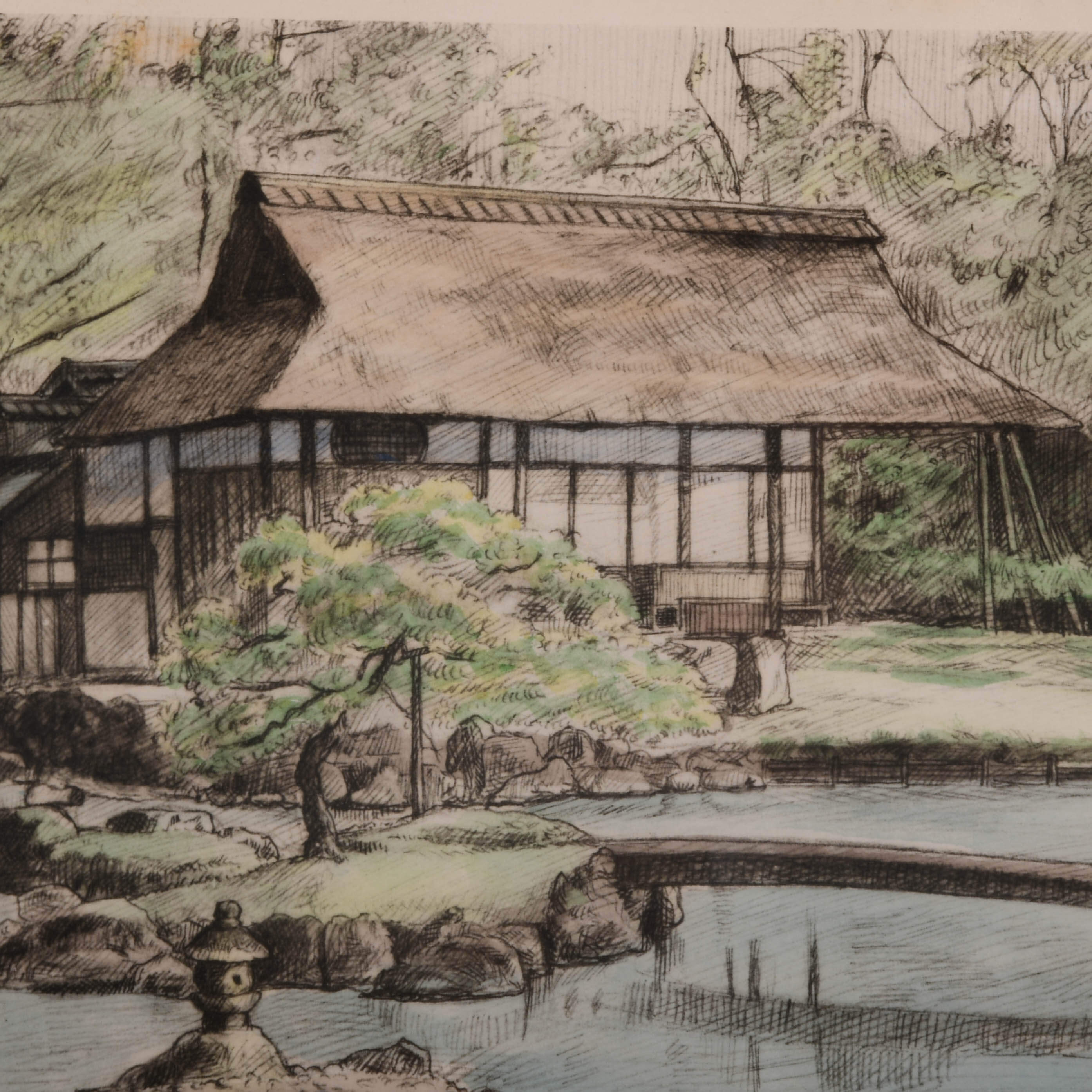 Framed Signed Rudolf Seiler Hand-Colored Kyoto Print-3