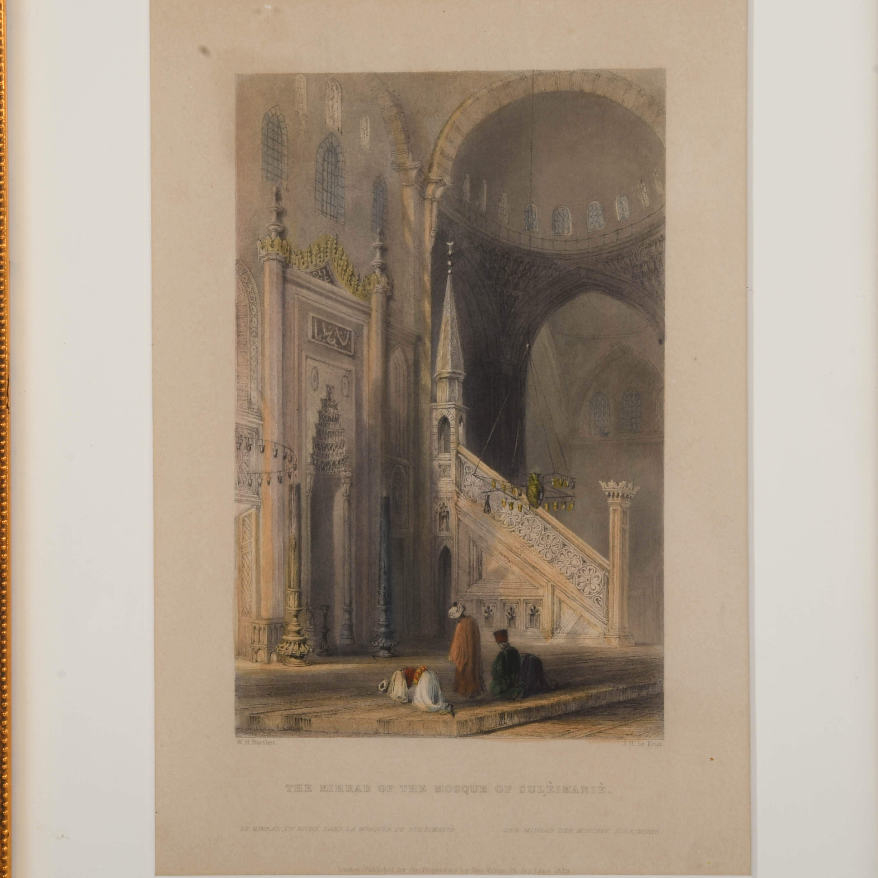 Antique Hand-Colored "The Mihrab of the Mosque of Sulèimaniè" Print-2