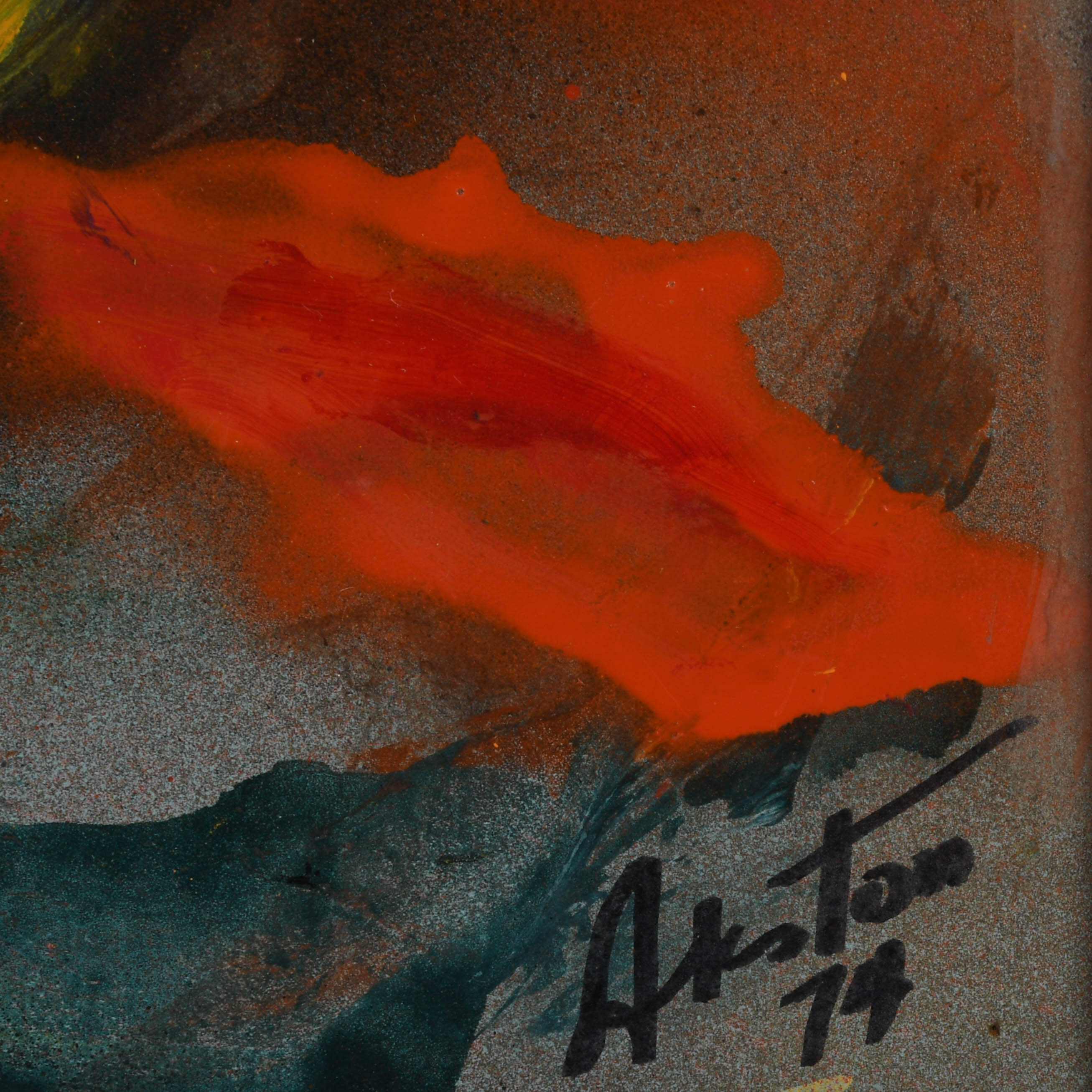 Signed J. Akston "Rendezvous with the Moon, 1974" Enamel and Acrylic-4