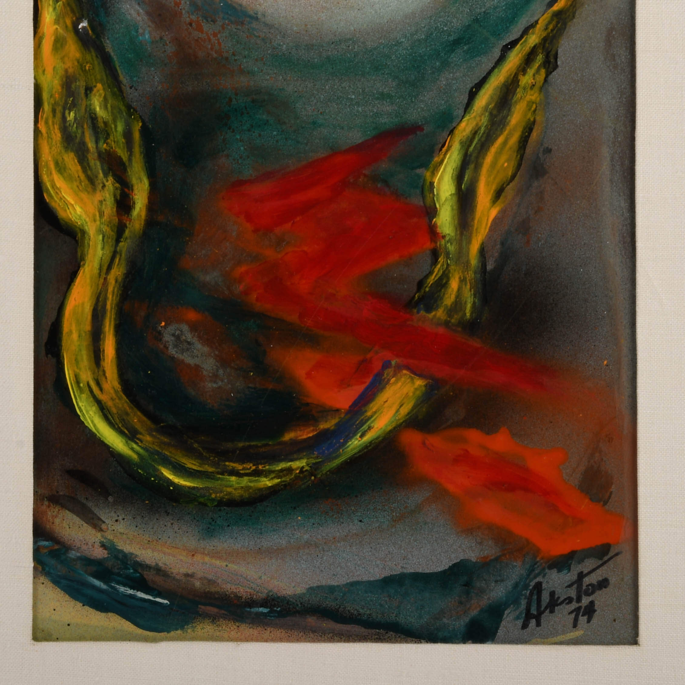 Signed J. Akston "Rendezvous with the Moon, 1974" Enamel and Acrylic-3