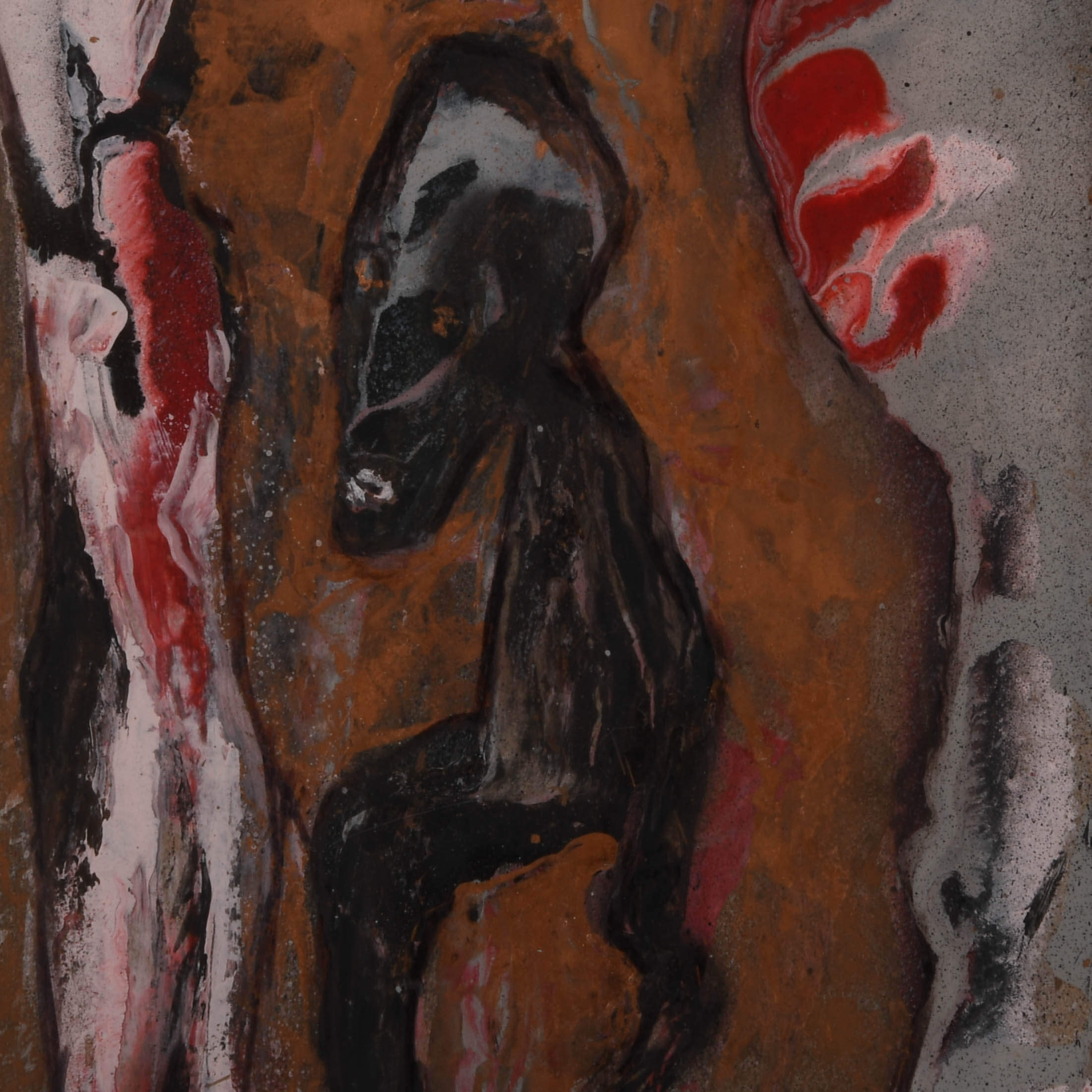 Framed Signed J. Akston "The Kiss, 1962" Mixed Media-3