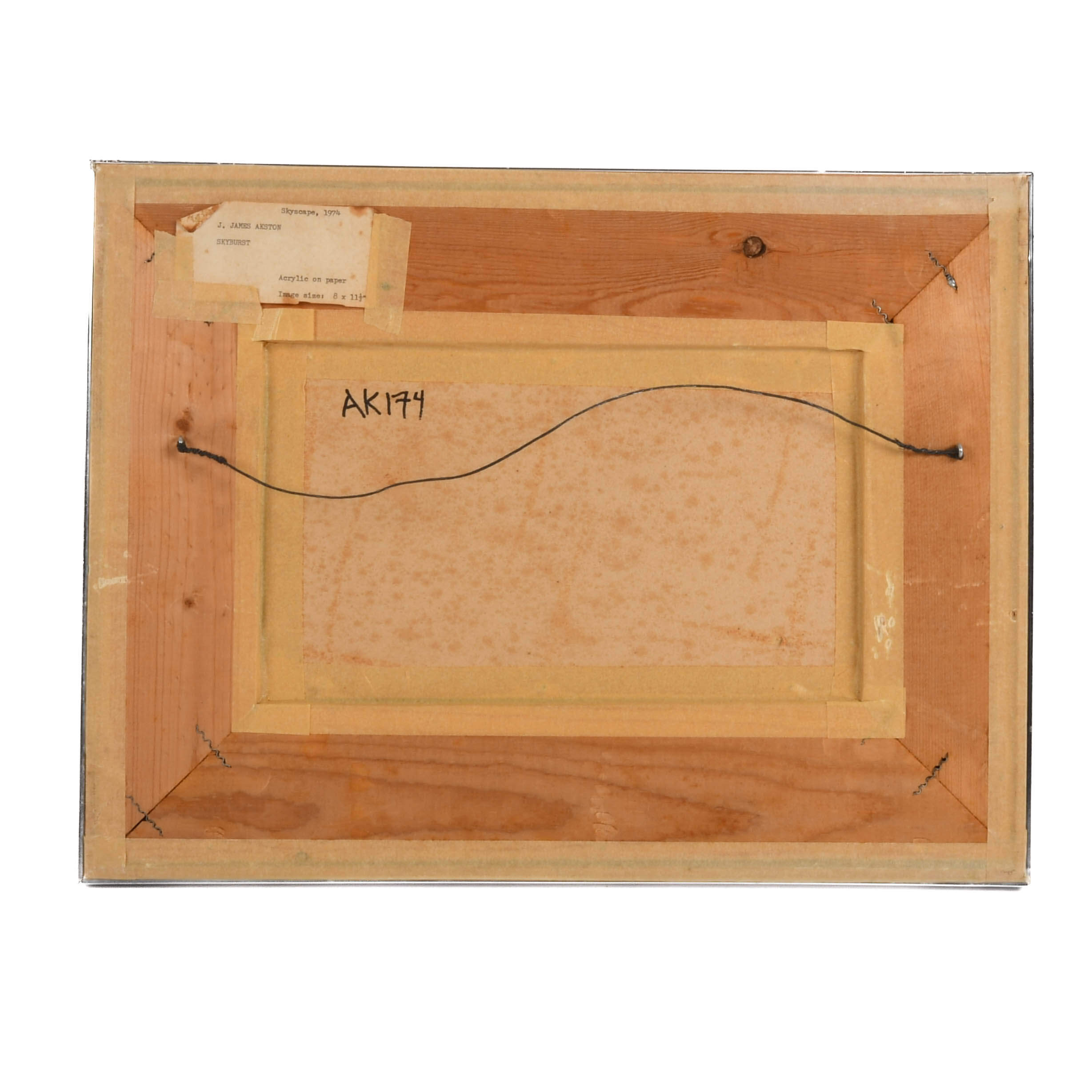 Framed Signed J. Akston "Skyburst, 1974" Acrylic on Paper-6