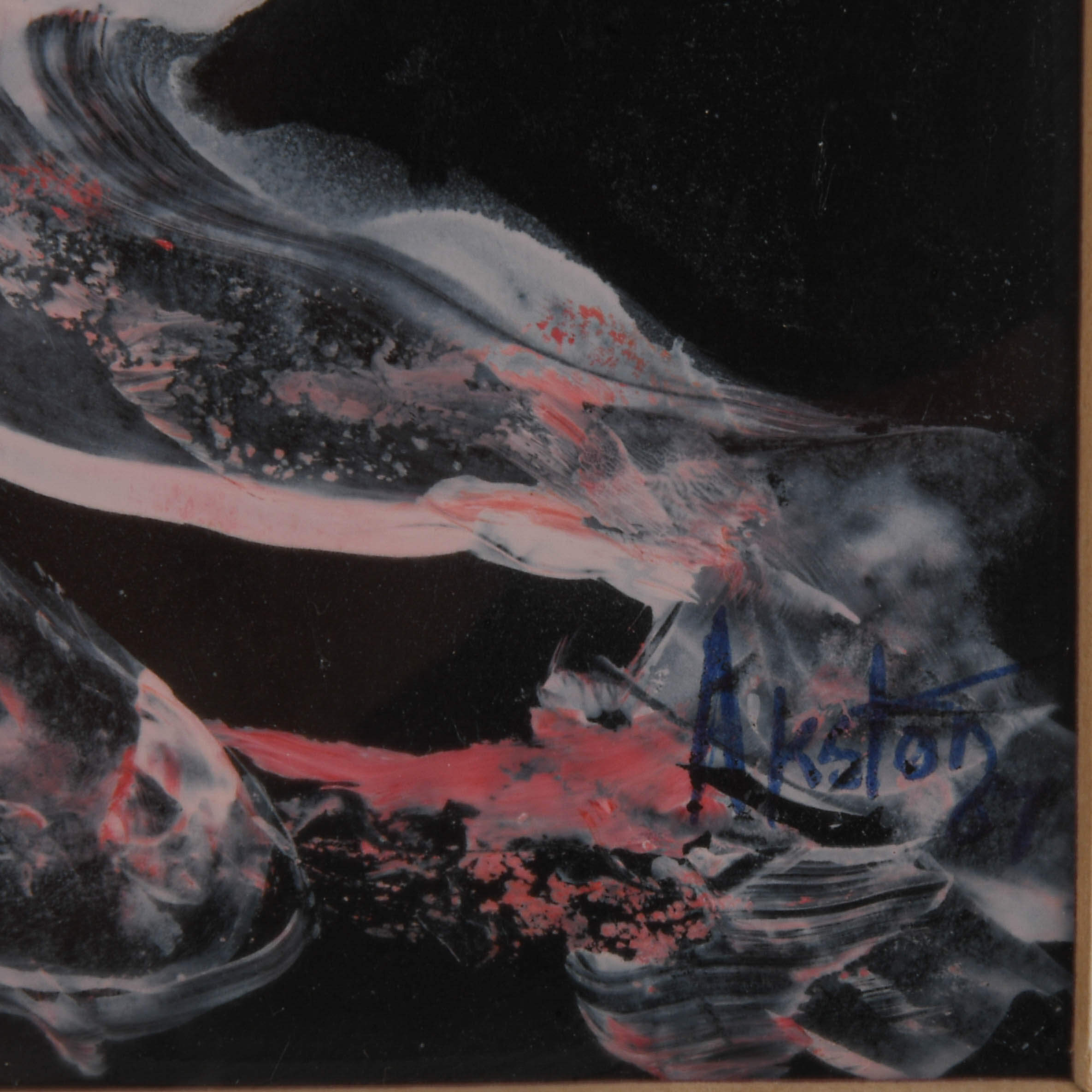 Framed Signed J. Akston "Untitled, 1967" Abstract Portrait-4