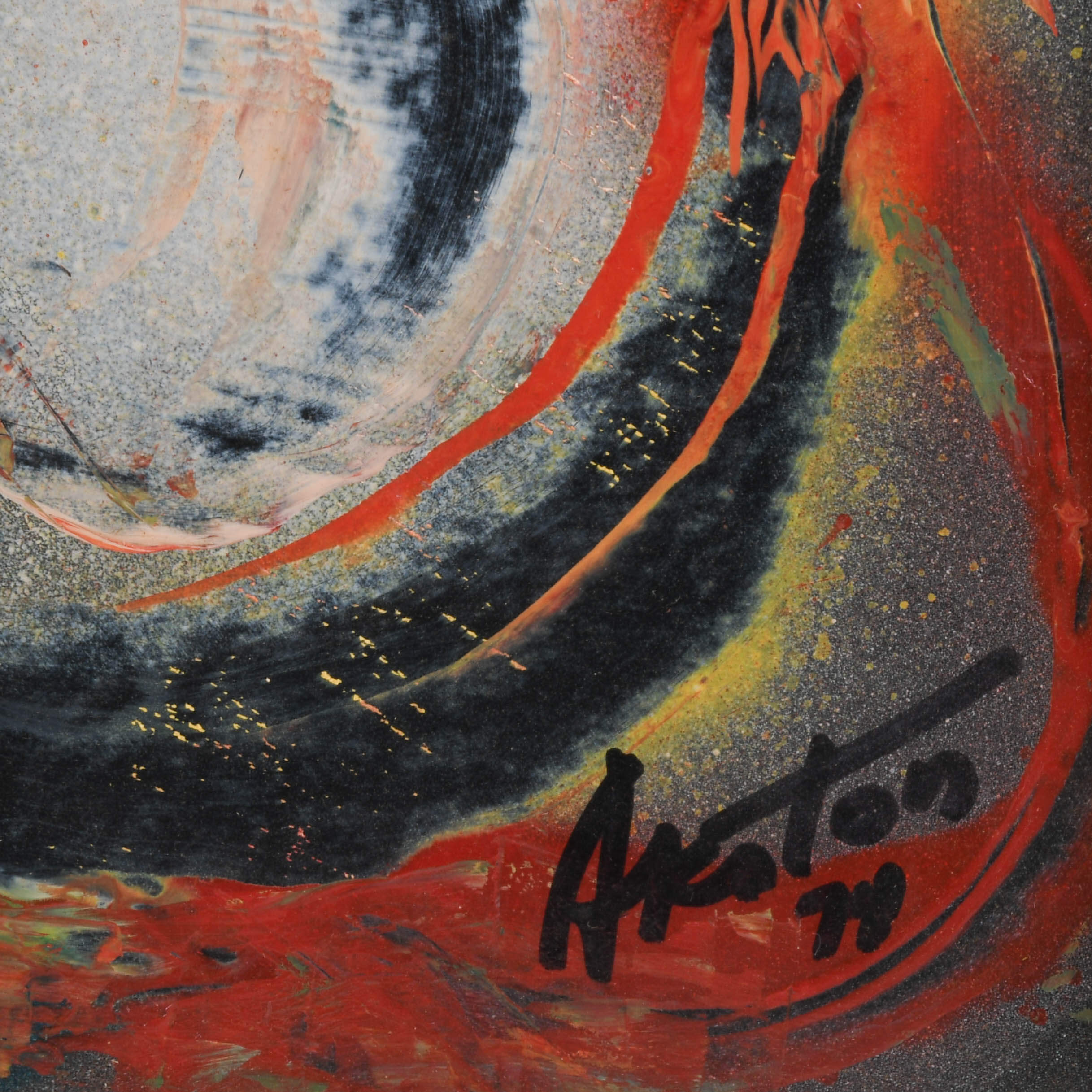 Framed Signed J. Akston "Untitled, 1974" Mixed Media Collage-4
