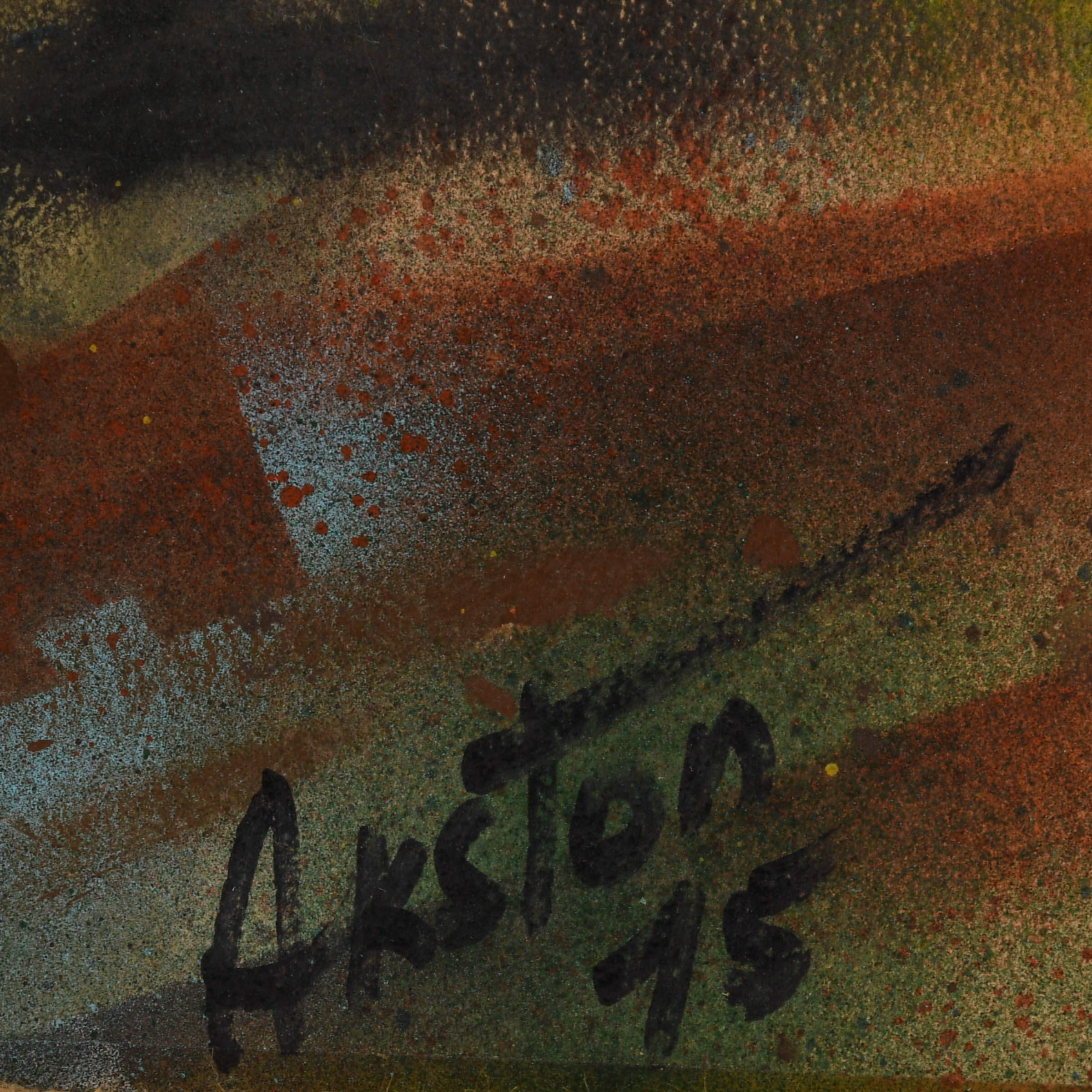 Framed J. Akston Abstract Composition '75 Mix Media Artwork-5