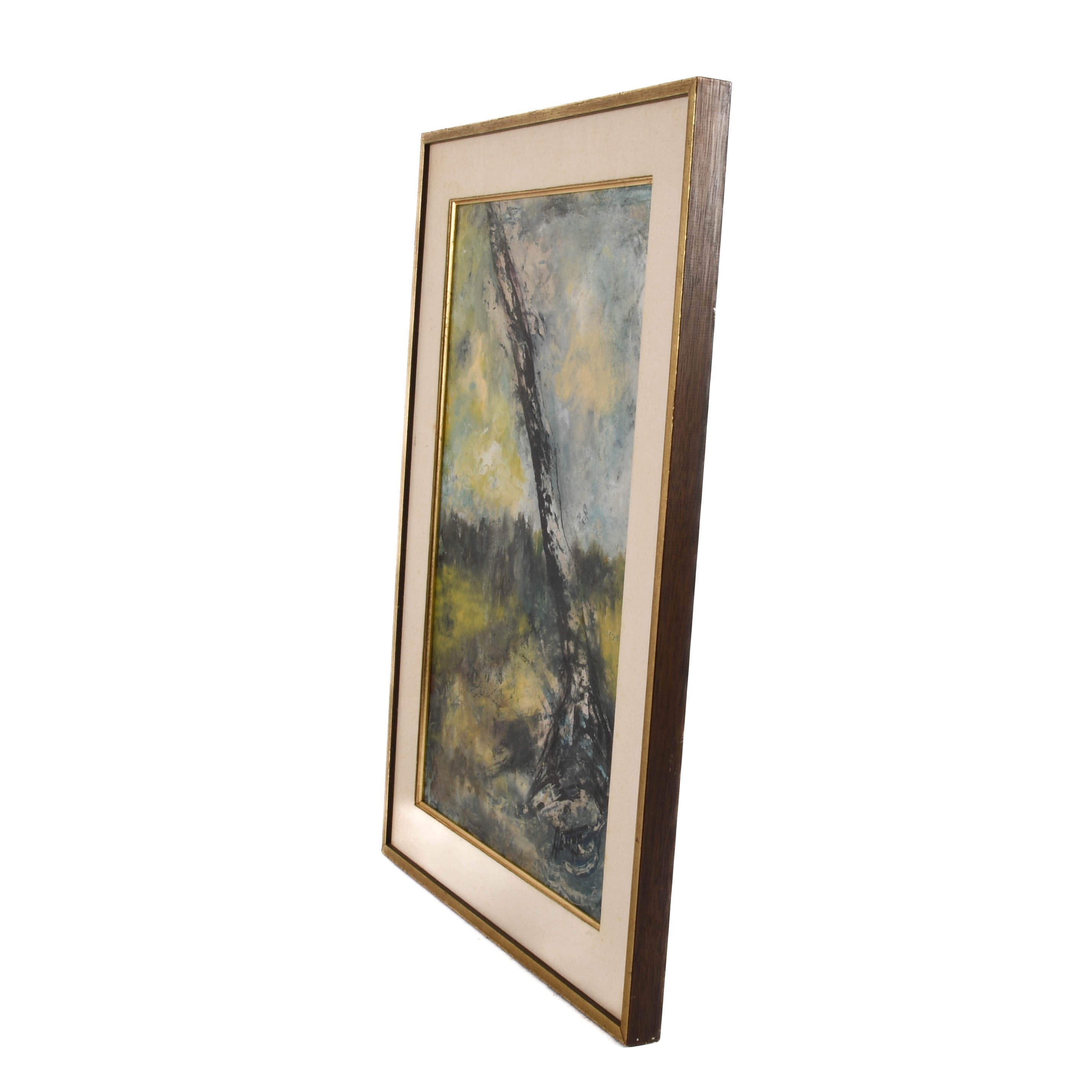 Framed Signed J. Akston "Blight, 1974" Acrylic and Enamel on Paper-5