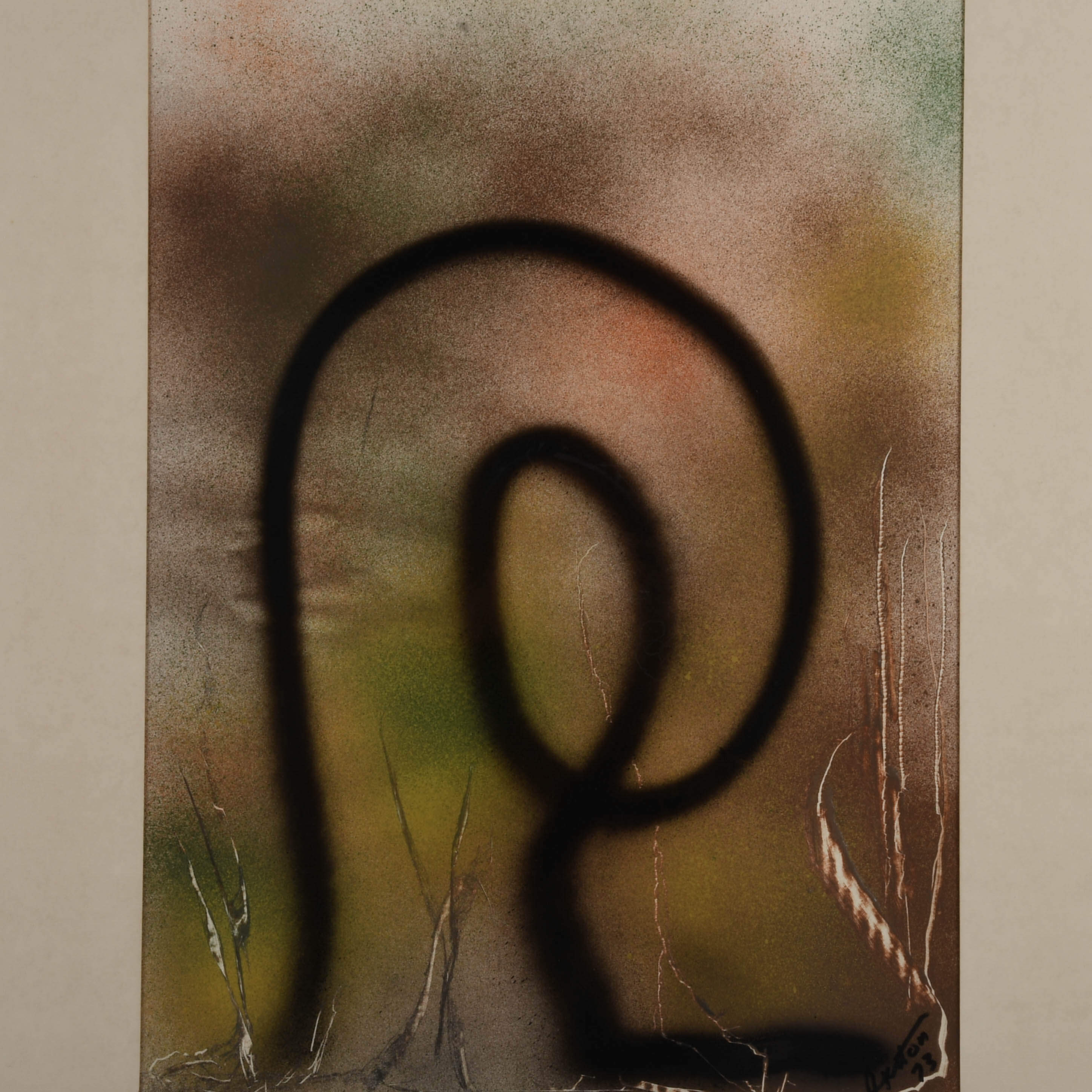 Framed J. Akston "Blind Result of Chance Set In Motion II" Enamel on Paper-2