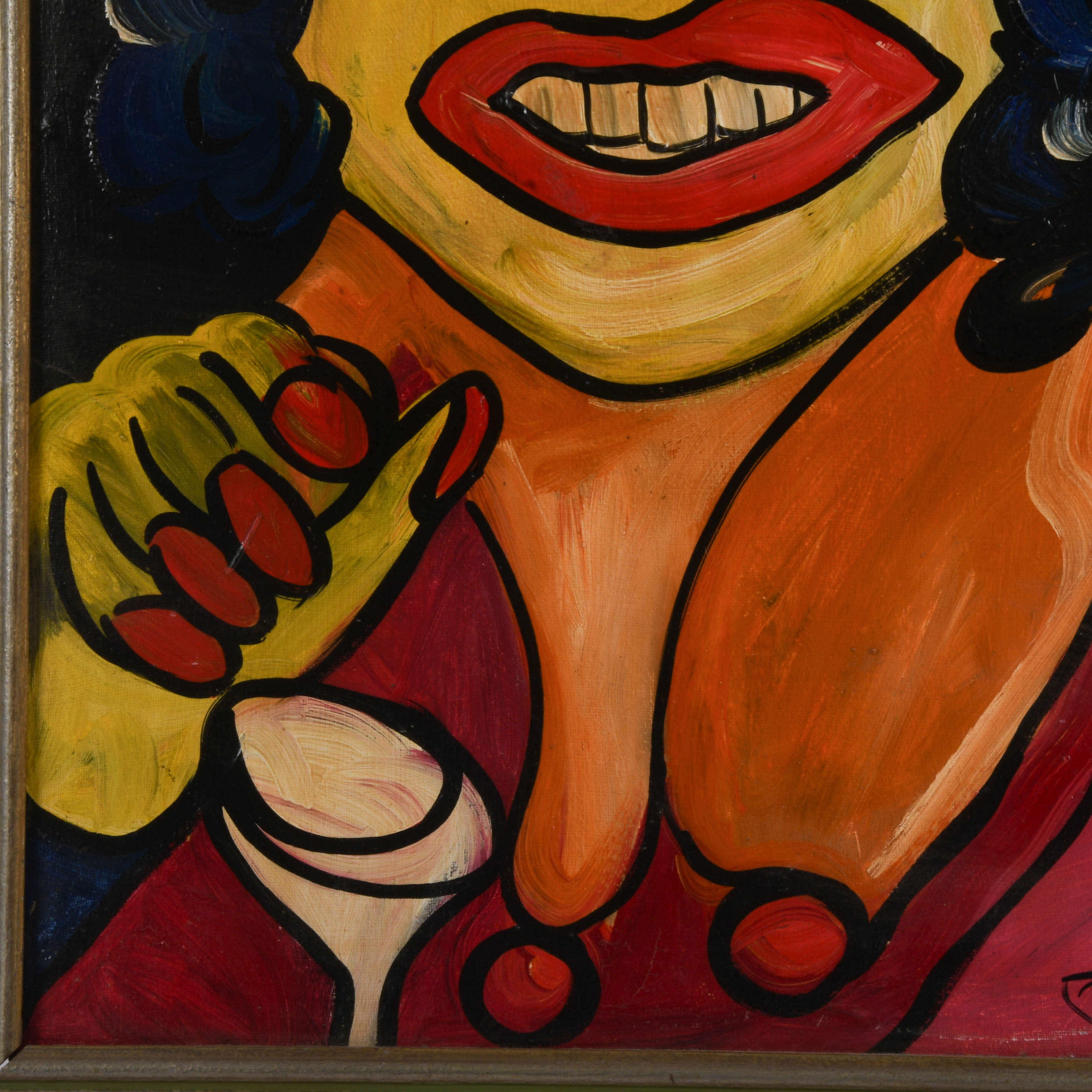 Framed Signed Peter Keil "Elizabeth Taylor" Mix Media on Masonite-3