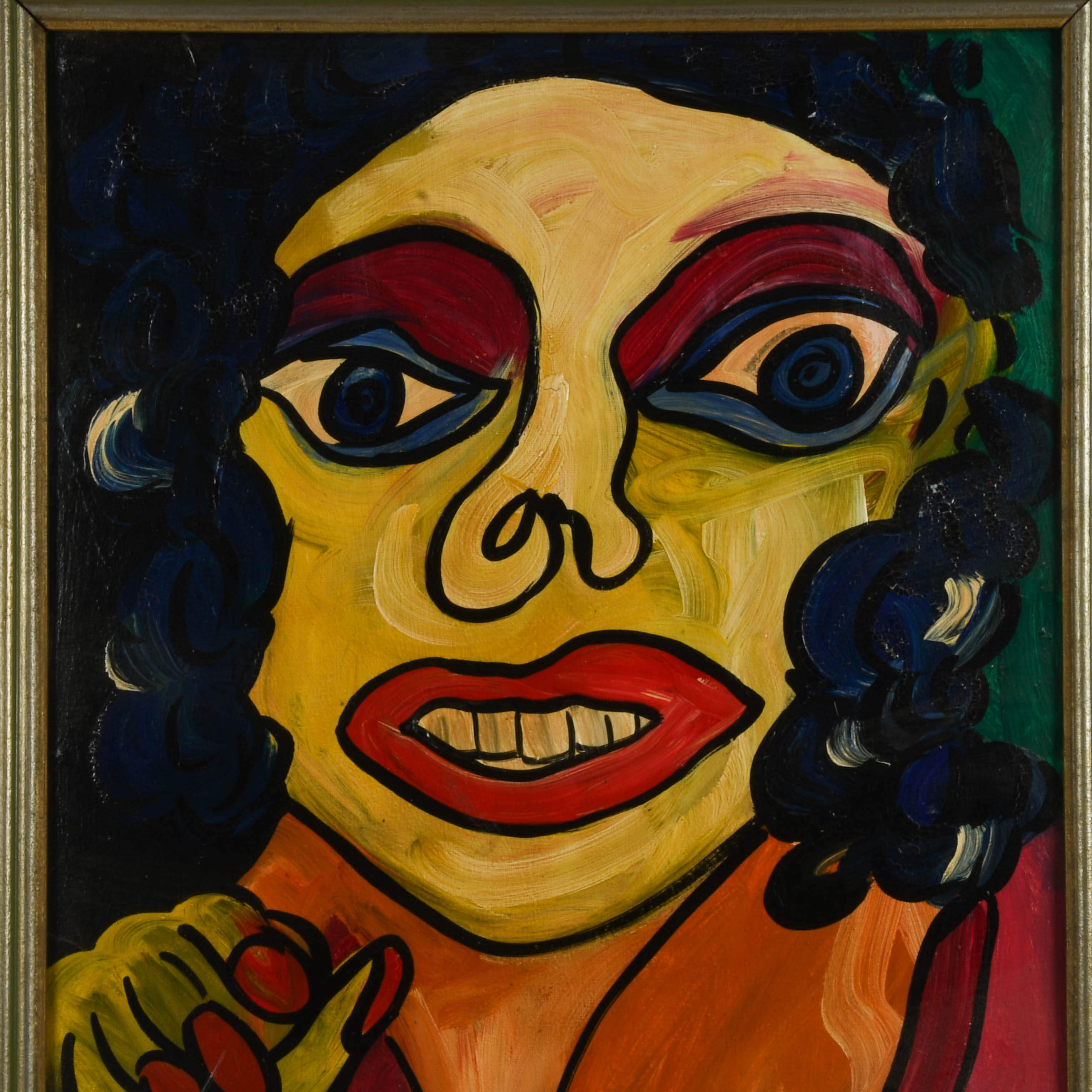 Framed Signed Peter Keil "Elizabeth Taylor" Mix Media on Masonite-2