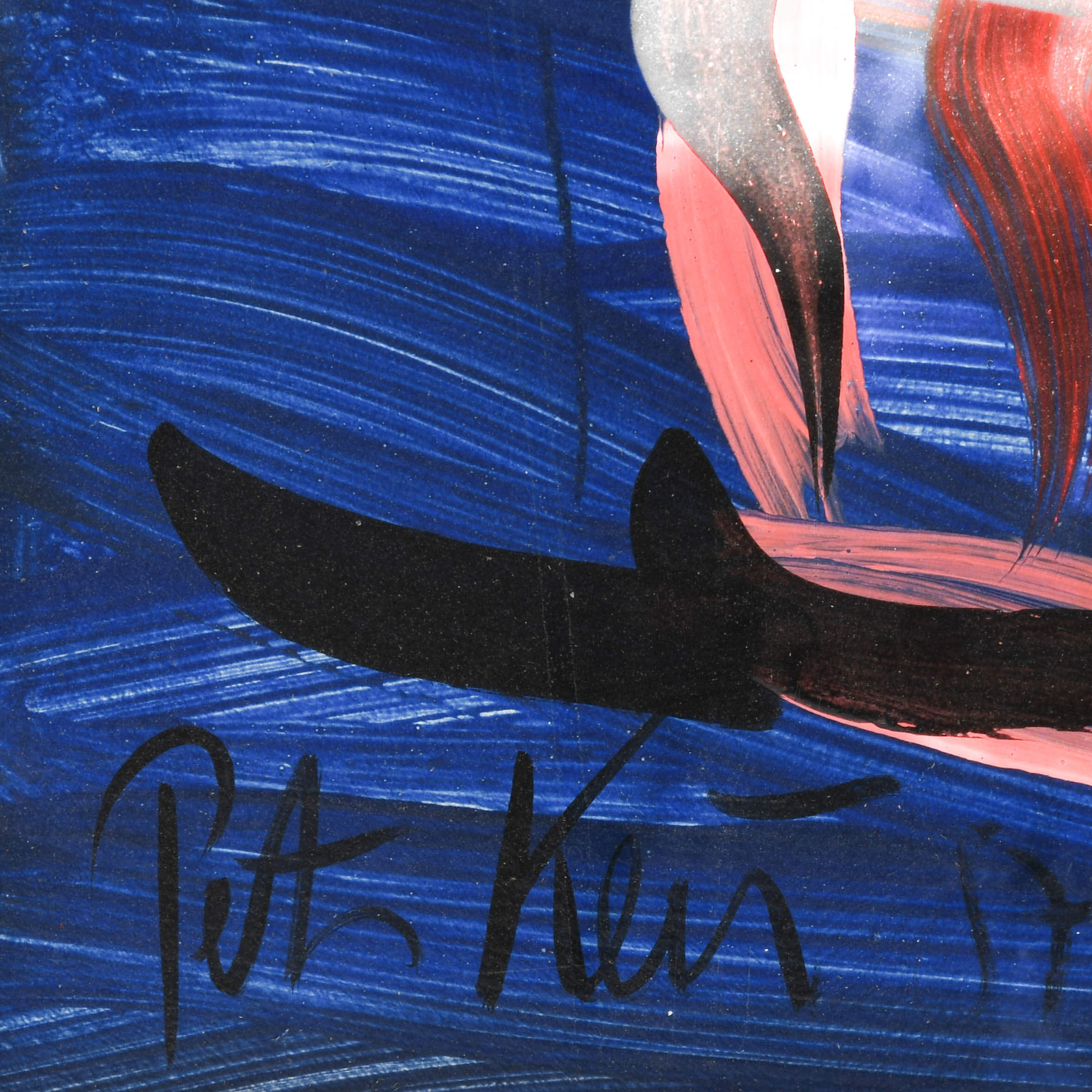 Framed Signed Peter Keil "Moonlit Regatta" Mixed Media Masonite-5