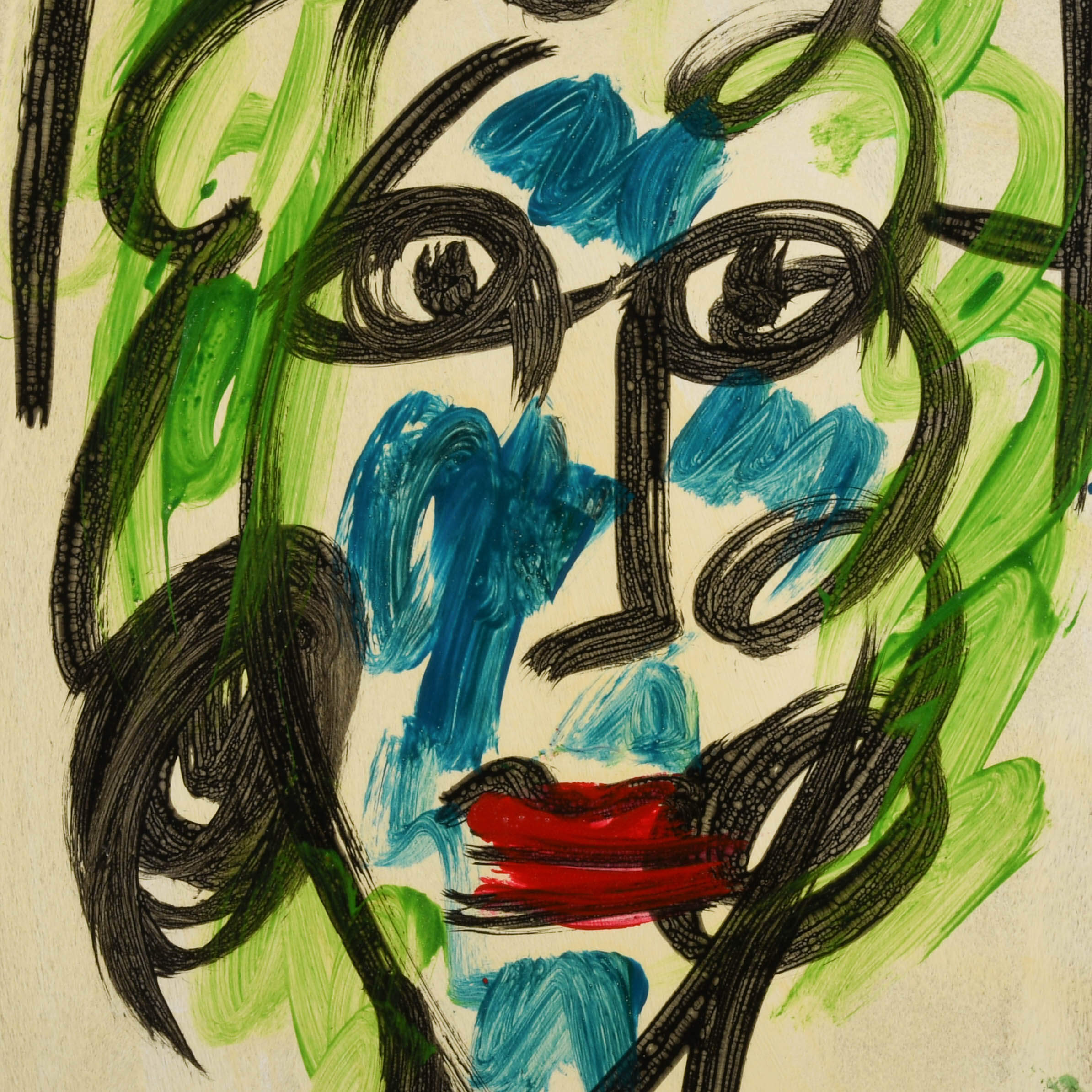 Signed Peter Keil "Echoes in Green and Blue" Mix Media on Masonite-2
