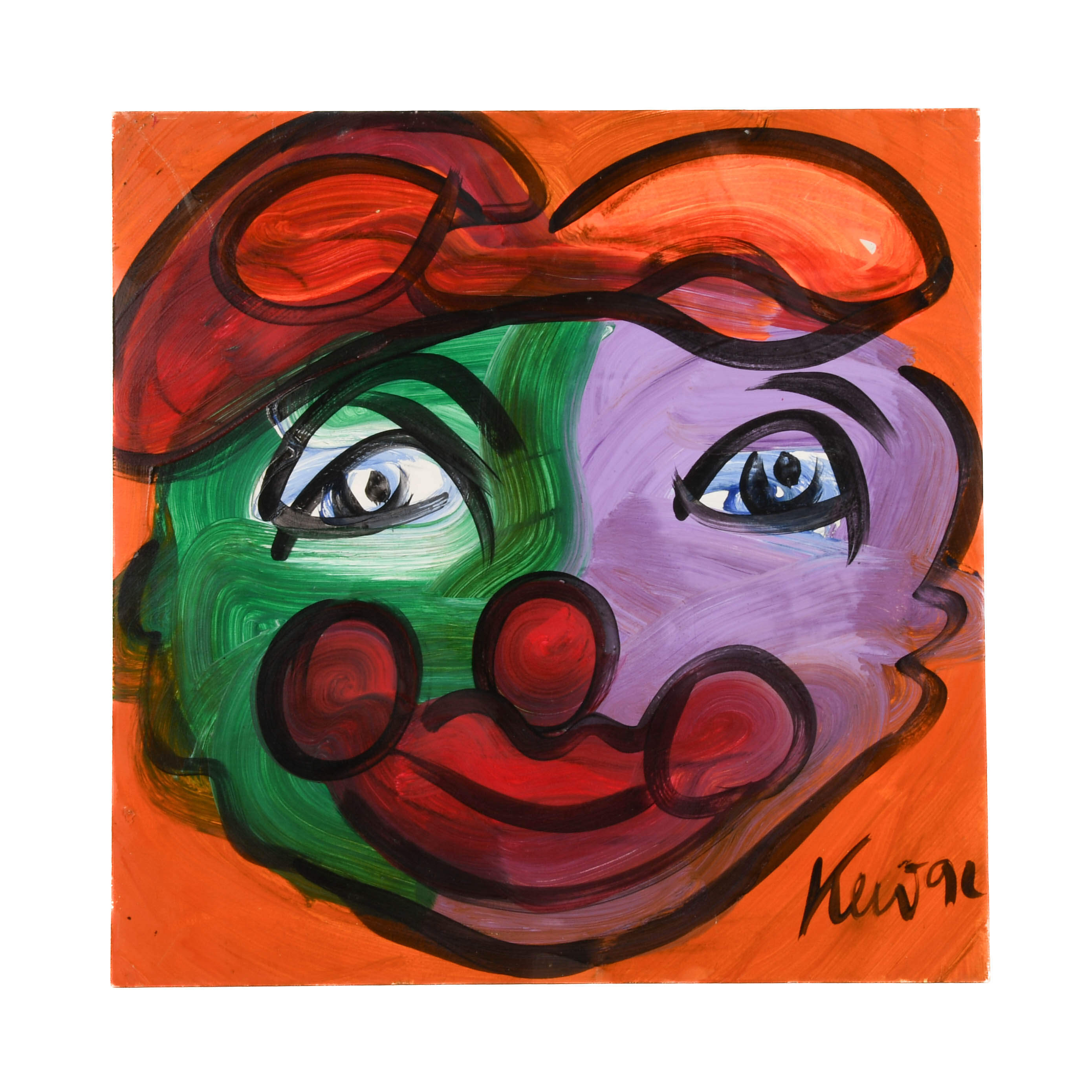 Signed Peter Keil "Carnival Reflections 91" Mix Media on Masonite-1