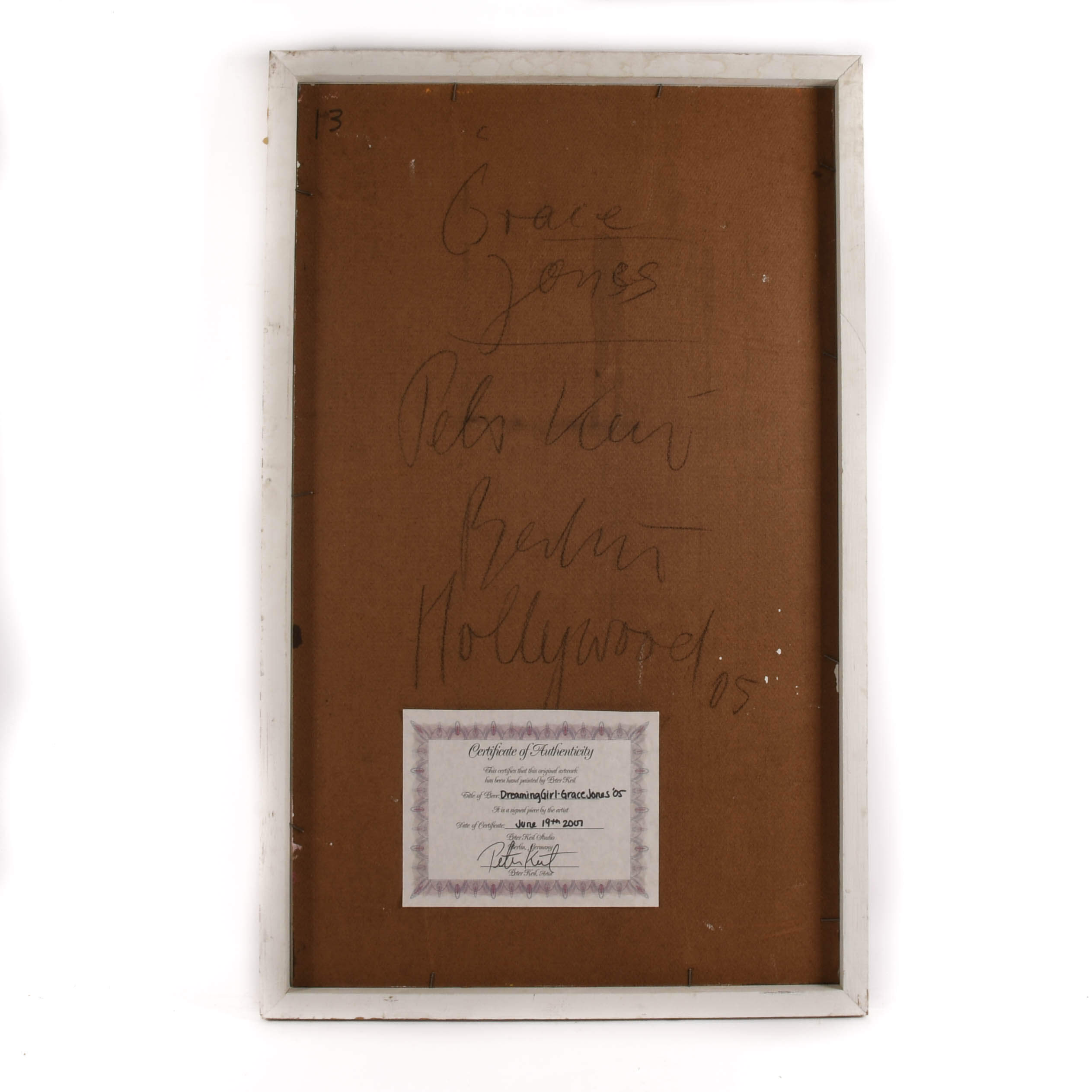 Signed Peter Keil "Dreaming Girl Grace Jones '05" Mix Media on Masonite-6