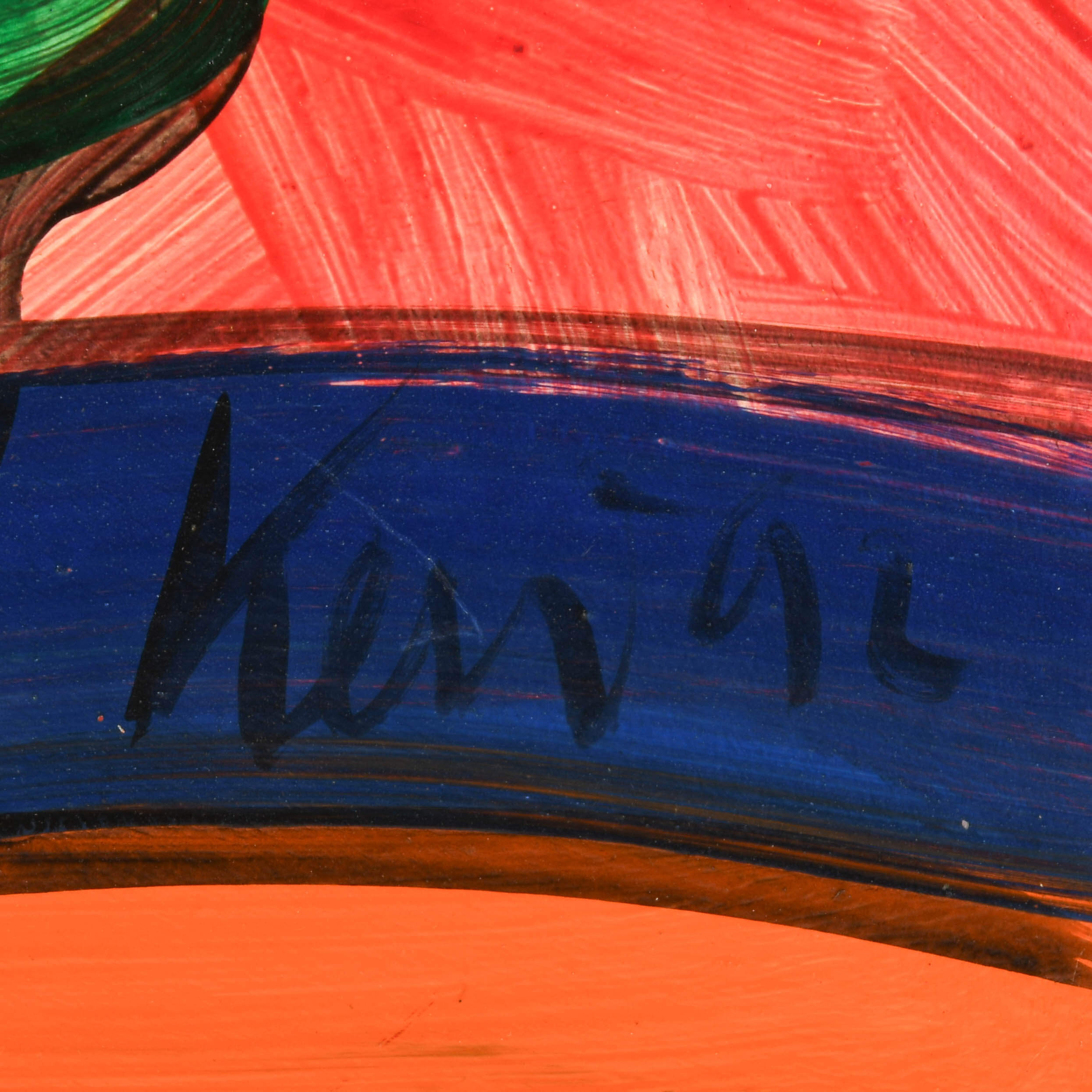 Peter Keil "Colorful Conversation in a Vase" Mix Media on Masonite-4