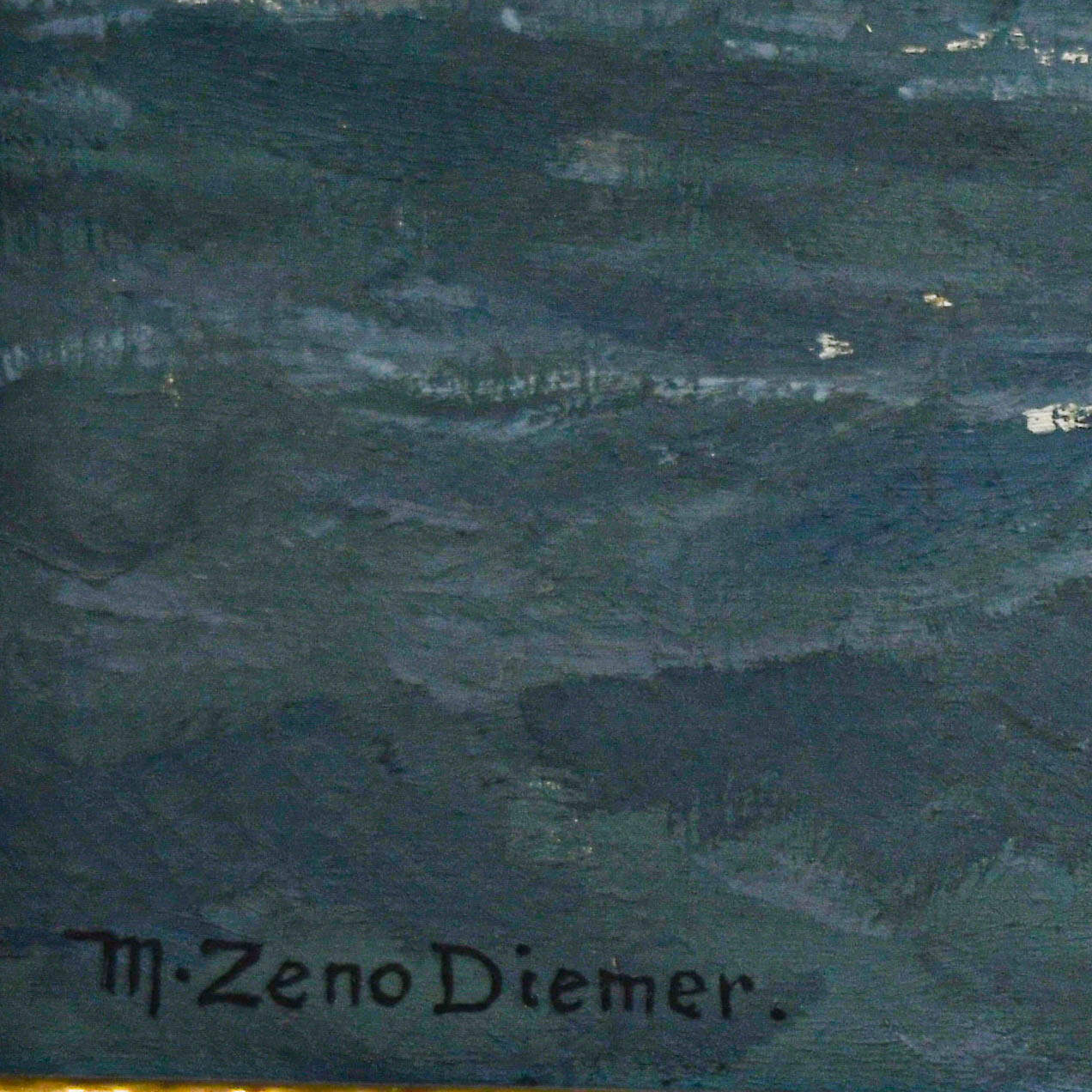 Signed Michael Zeno Diemer Oil on Canvas "On the Skutari Lake, Albania-4