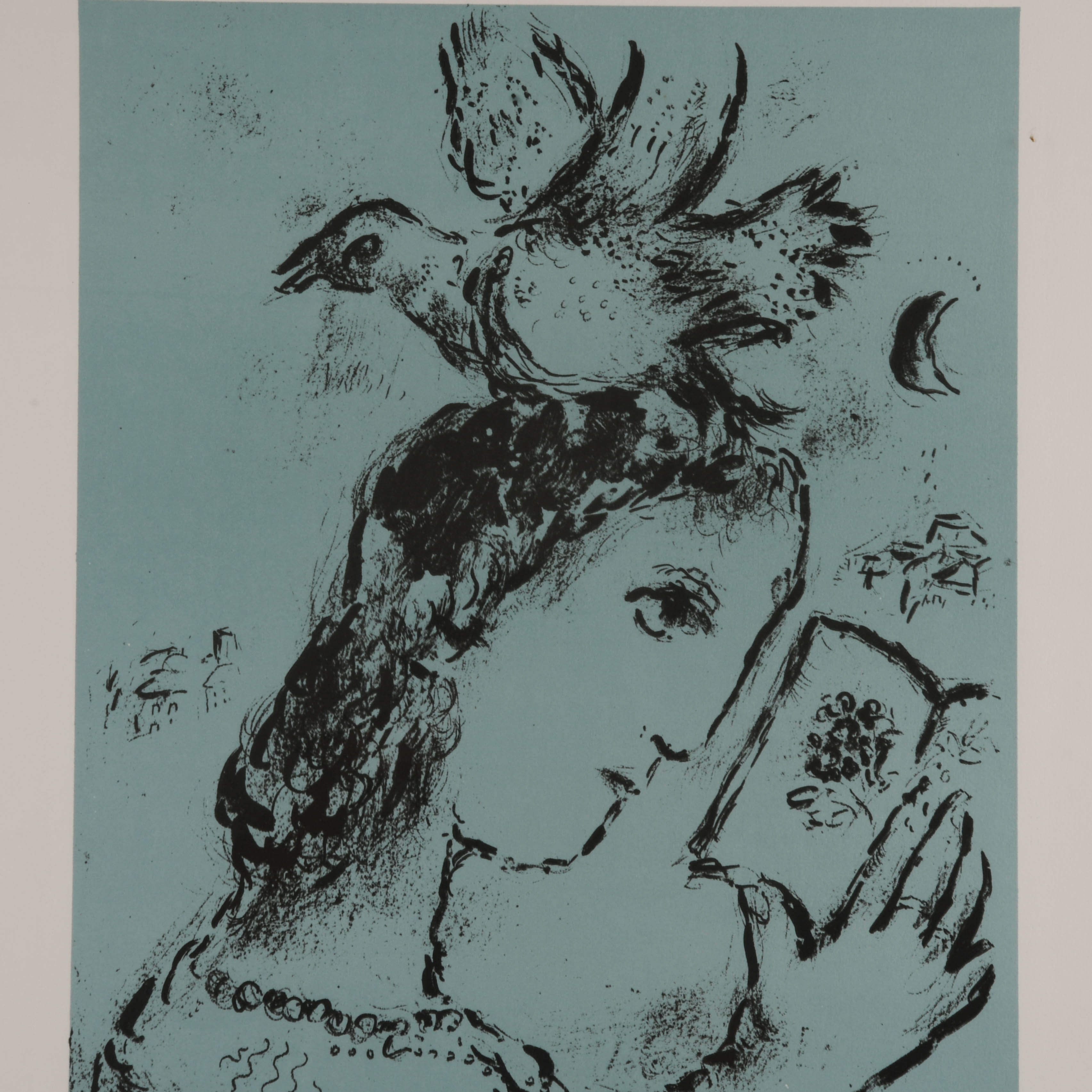 Framed Signed "Hommage à Elsa Triolet" Lithograph by Marc Chagall-3