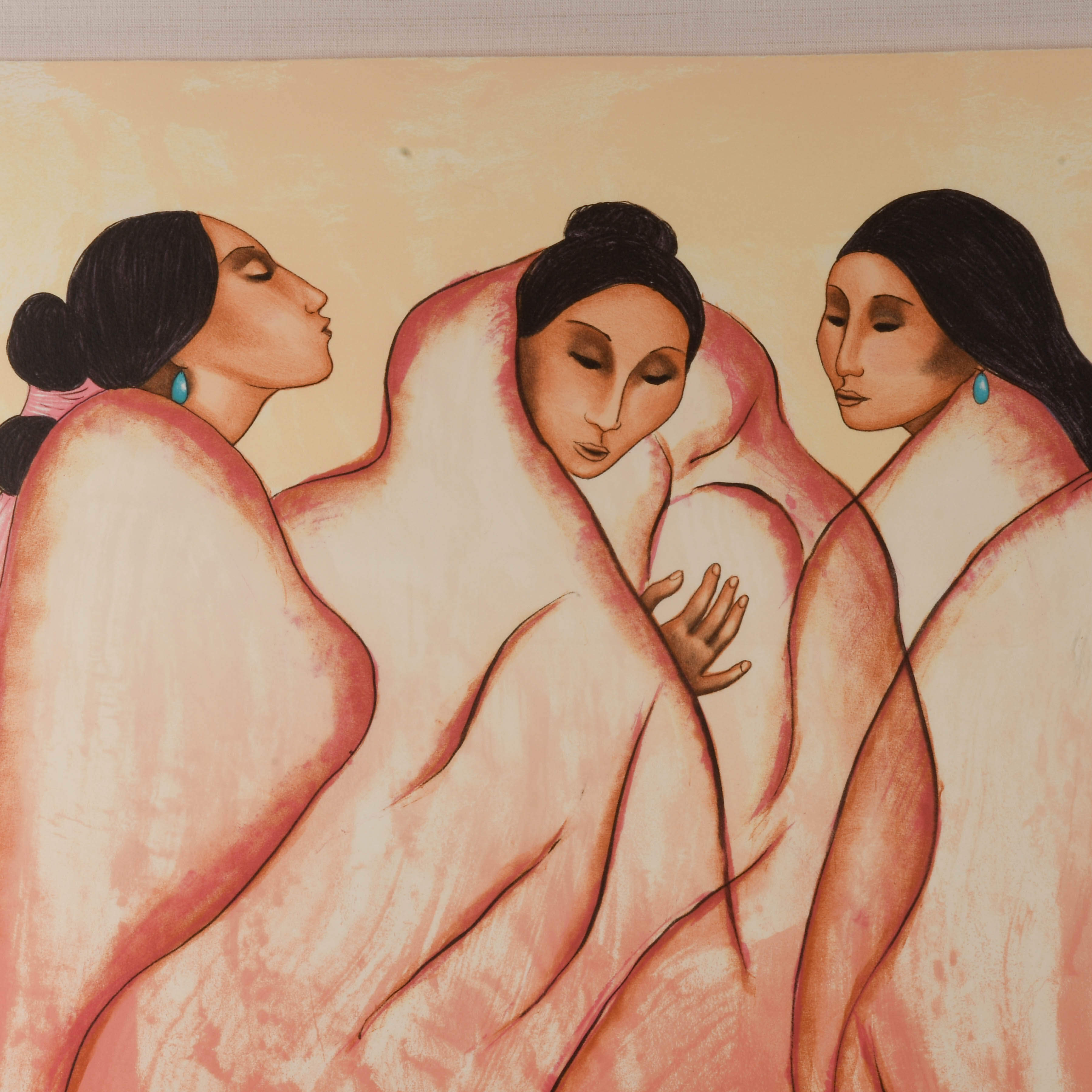 Framed Signed R.C Gorman Limited-Edition Lithograph "Dinetah"-4