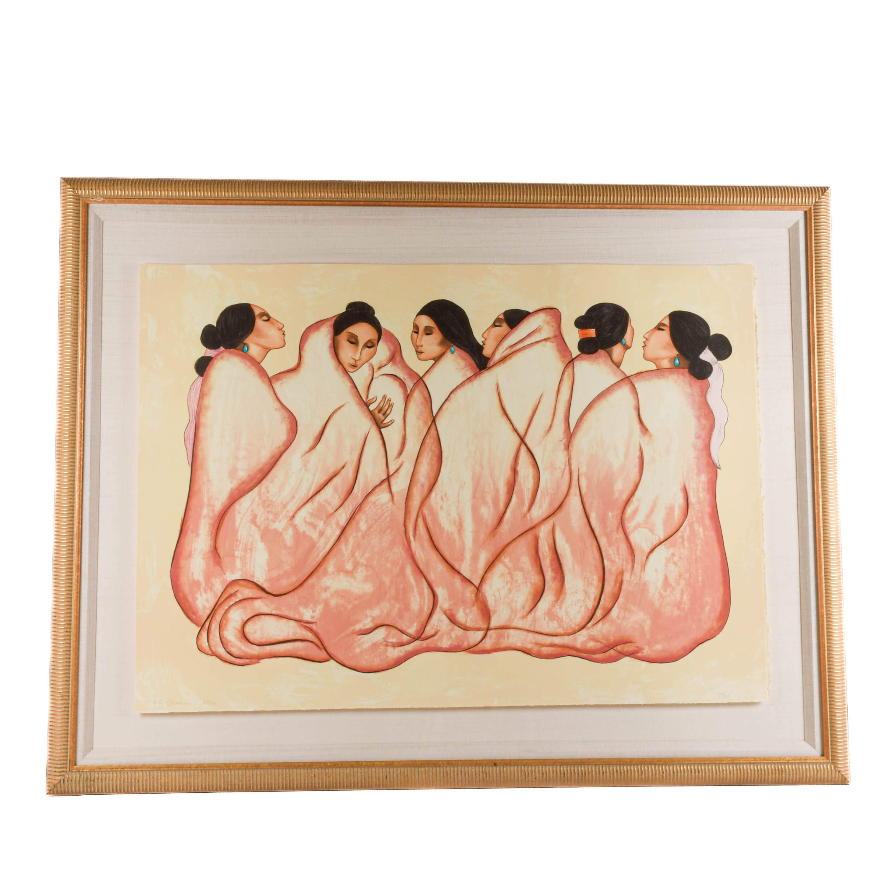 Framed Signed R.C Gorman Limited-Edition Lithograph "Dinetah"-1