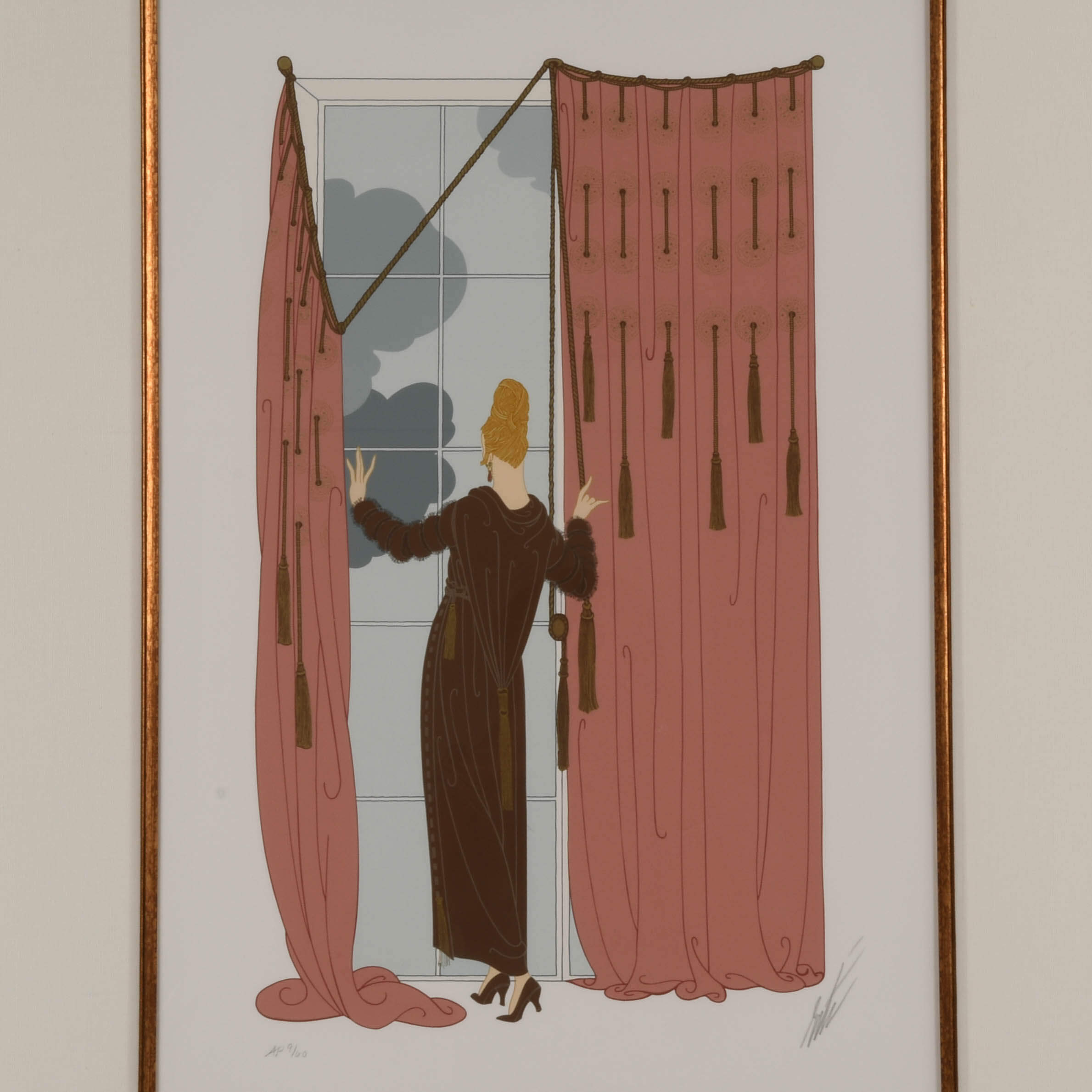Artist Proof Signed Erté Cloudy Morning Limited-Edition 9/60 Screenprint-2