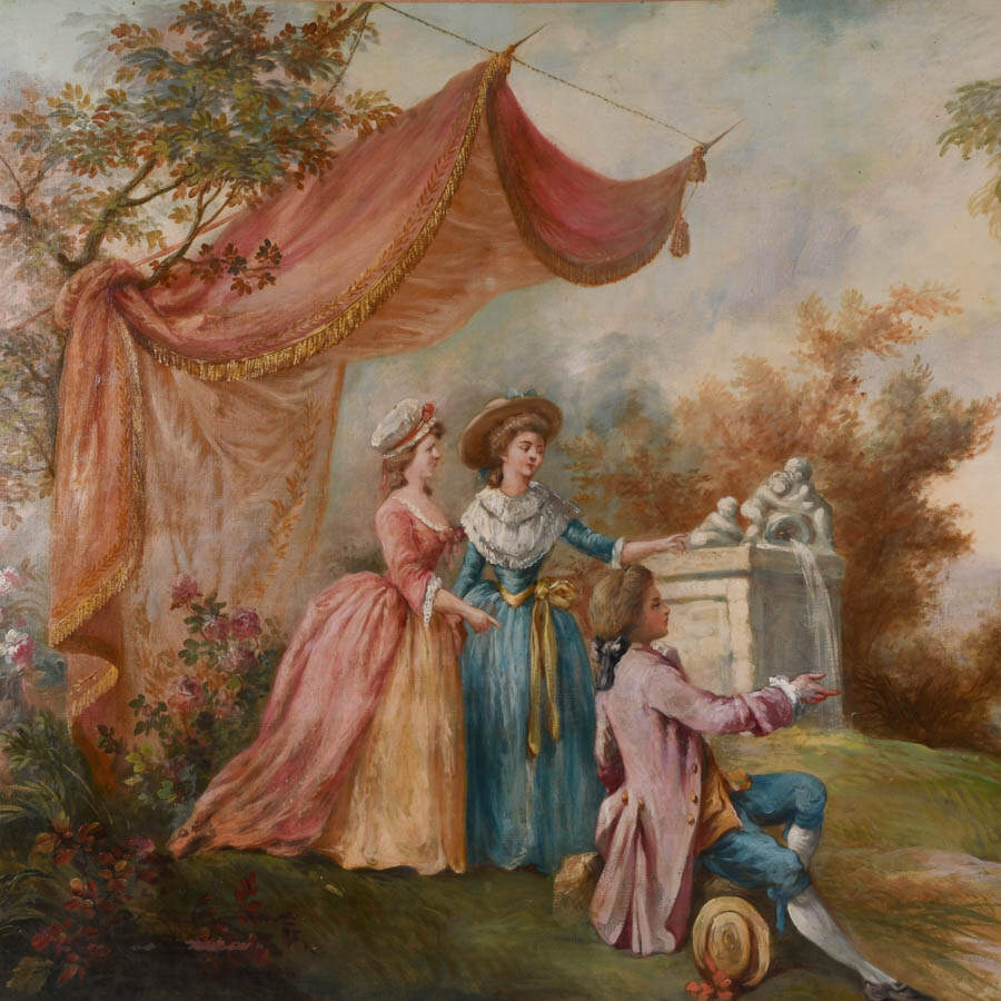 Antique The Garden of Gallantry In the Manner of Jean-Baptiste Joseph Pater-2