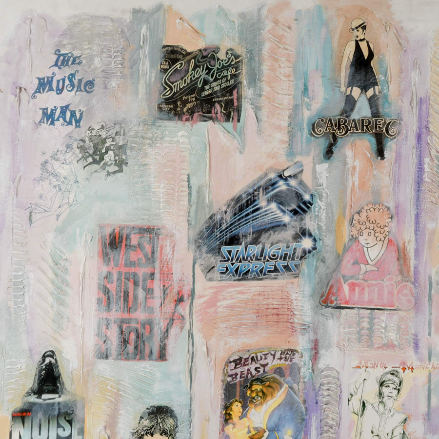 Signed Anita Baldwin Broadway Musical Mixed Media Montage on Canvas-8