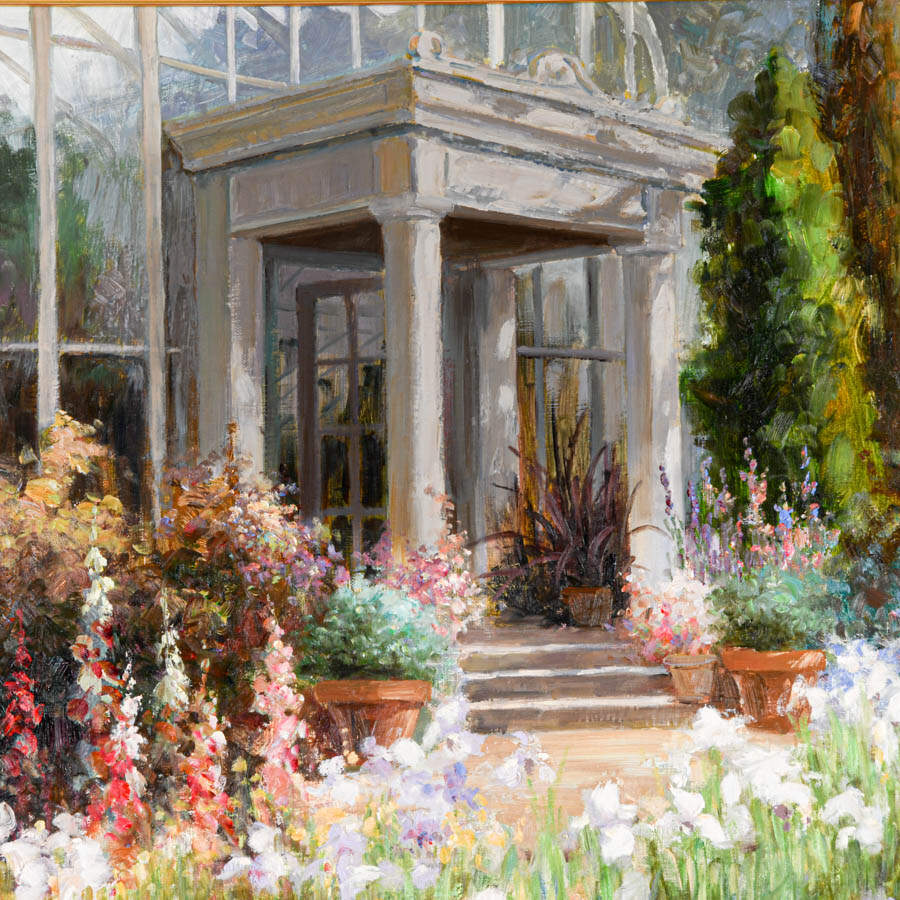 Framed Signed Zhao Song The Conservatory Garden Oil on Canvas-4
