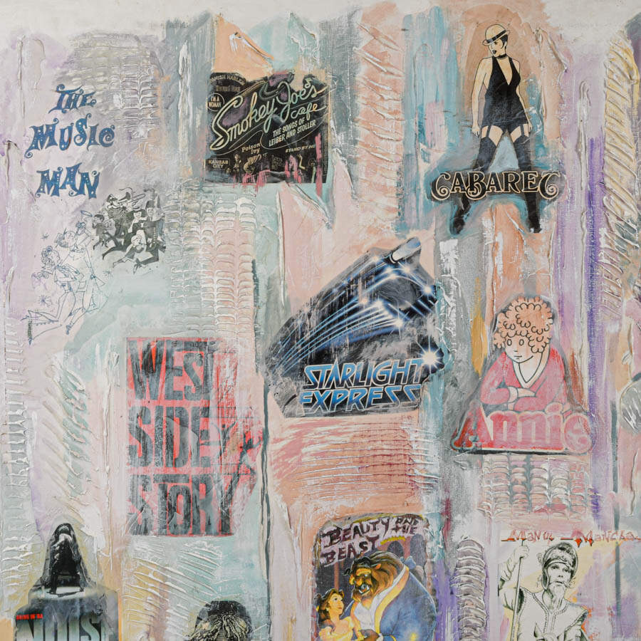 Signed Anita Baldwin Broadway Musical Mixed Media Montage on Canvas-3