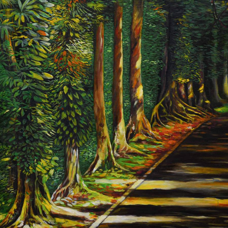 Fenol Marcelin Avenue of Trees Oil on Canvas-5
