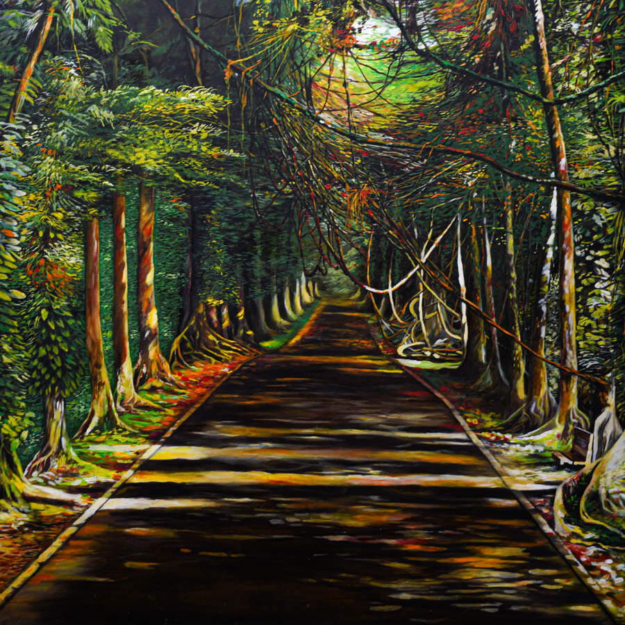 Fenol Marcelin Avenue of Trees Oil on Canvas-3