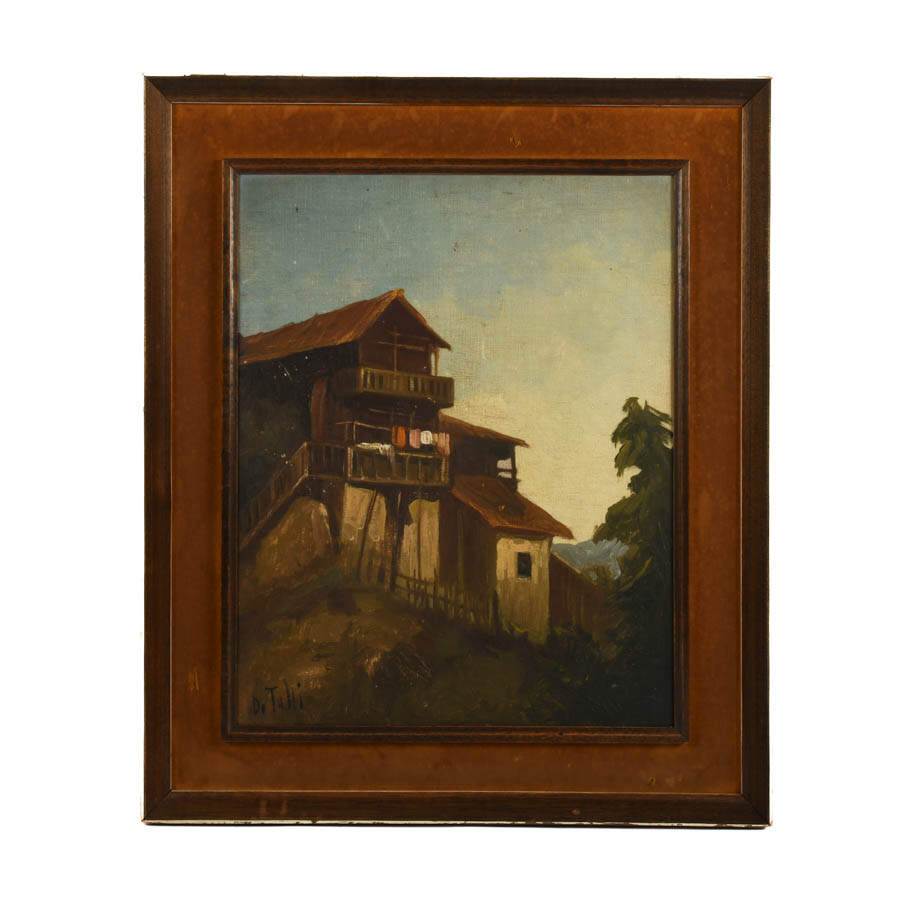 Framed Signed D. Tulli Timber and Time Oil on Board-1