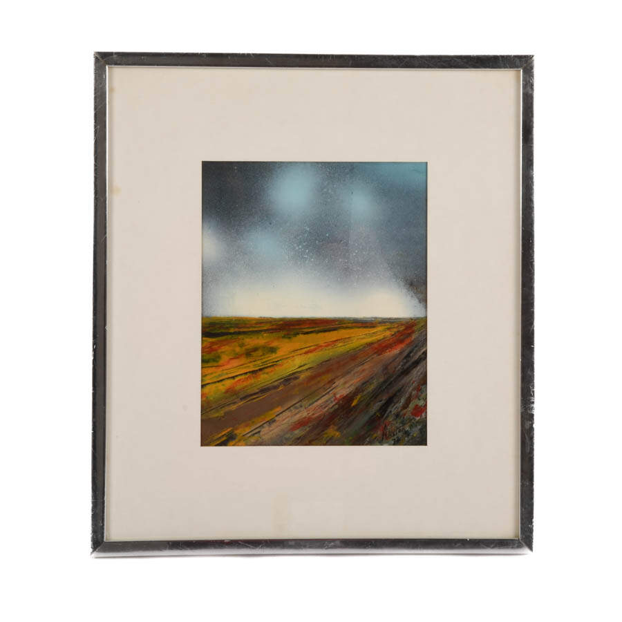 Framed J. Akston "Intensity and Calm" Oil on Paper-1