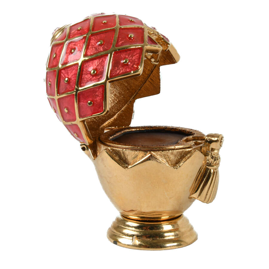 Golden Egg with Pink Gem Perfume Compact-4