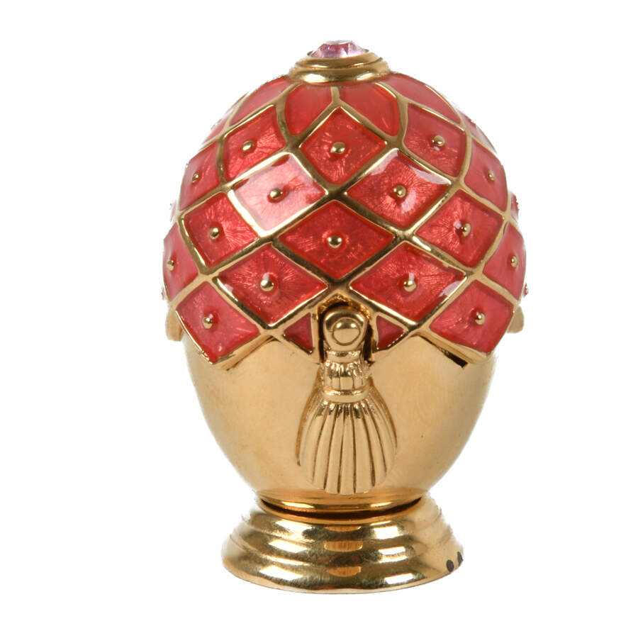 Golden Egg with Pink Gem Perfume Compact-2