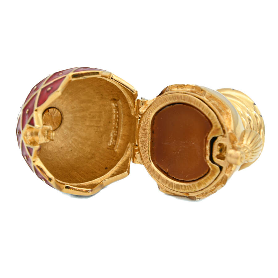 Estée Lauder 1995 Red Collector's Egg Solid Perfume Compact-3