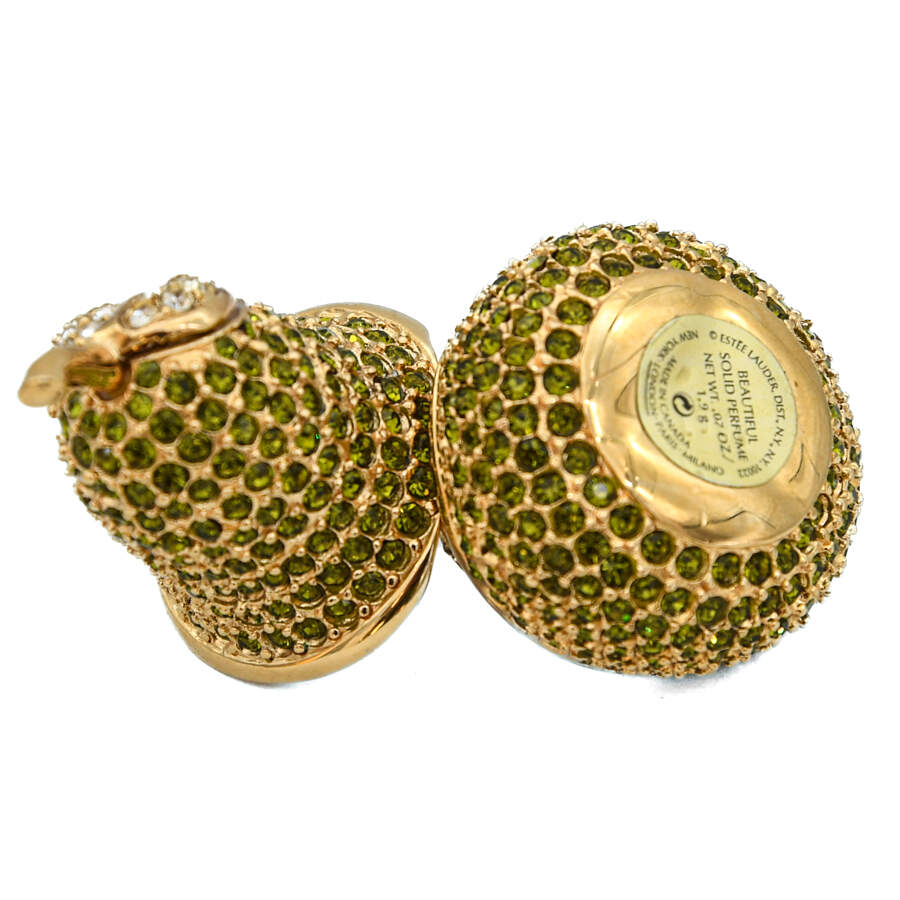 Estée Lauder 1996 Crystal Green Pear Solid Perfume Compact-4