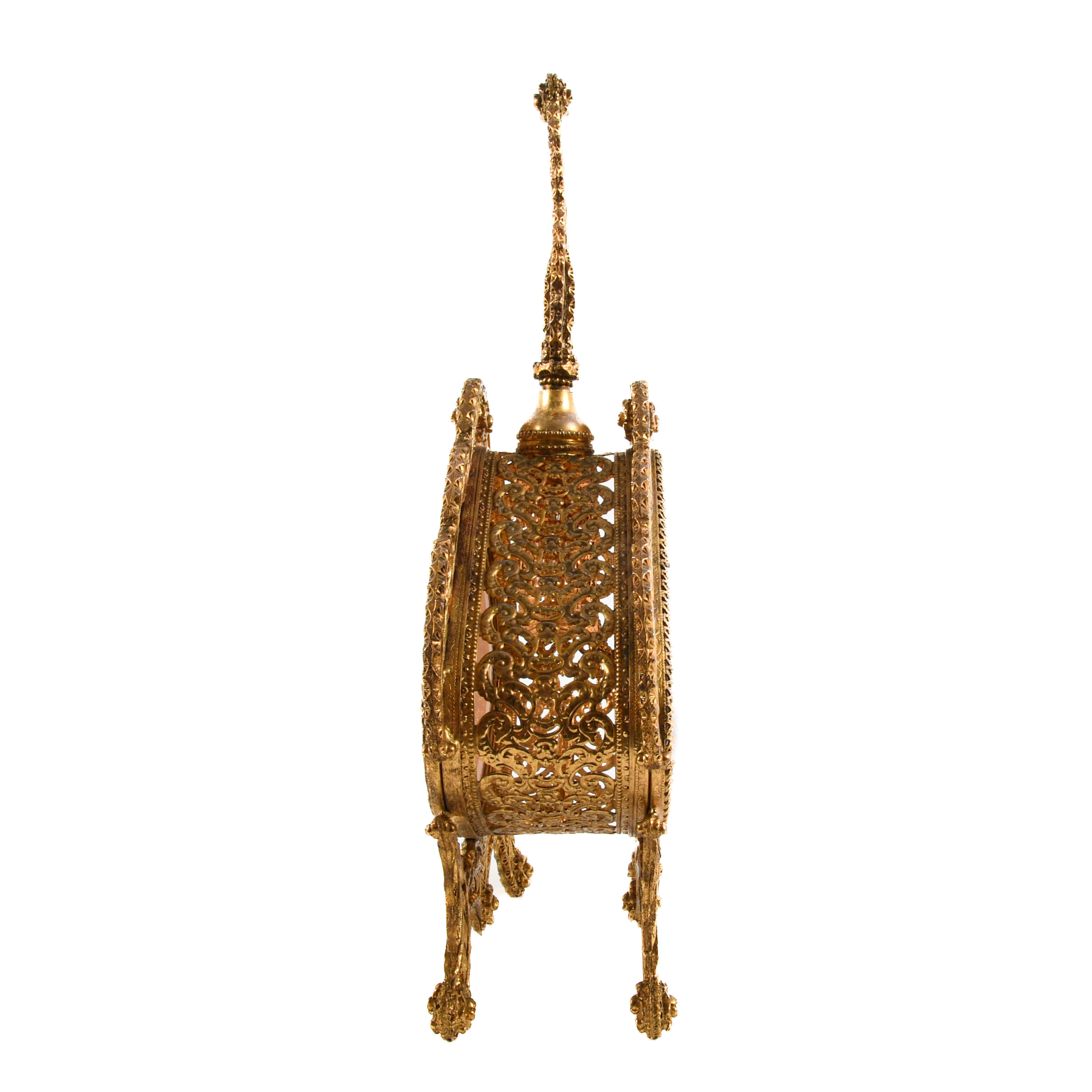 Gold Filigree Hollywood Regency Perfume Bottle-5