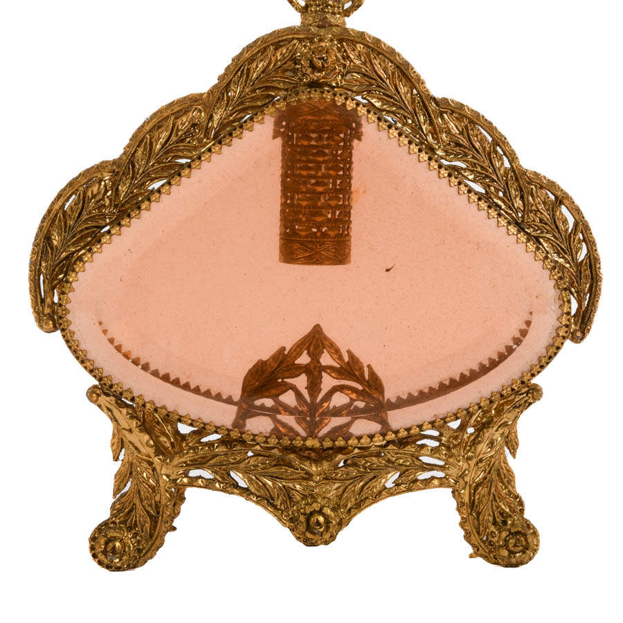 Ornate Footed Teardrop-Shape Filigree Perfume Bottle-2